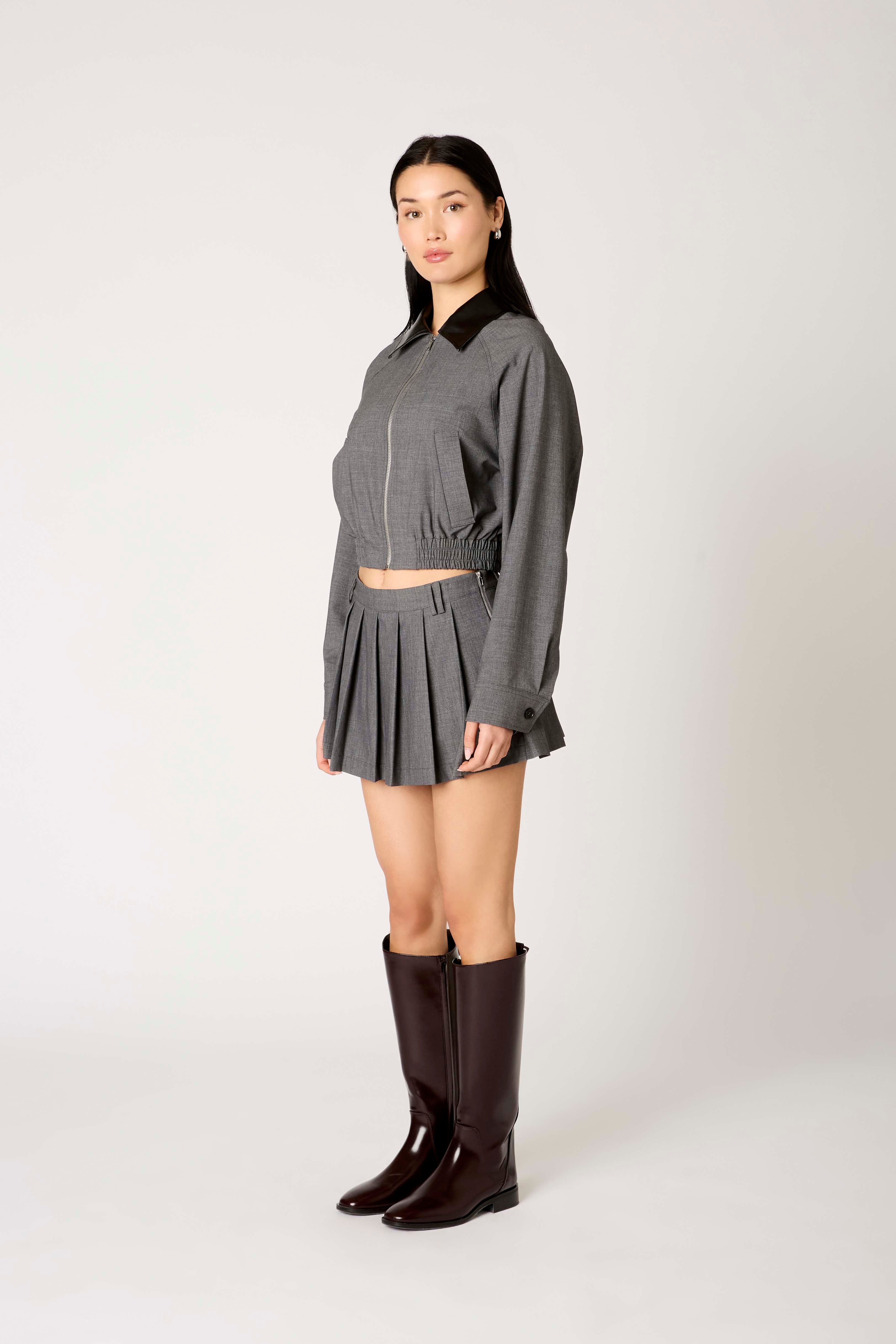 Daniel Bomber Jacket in charcoal side view