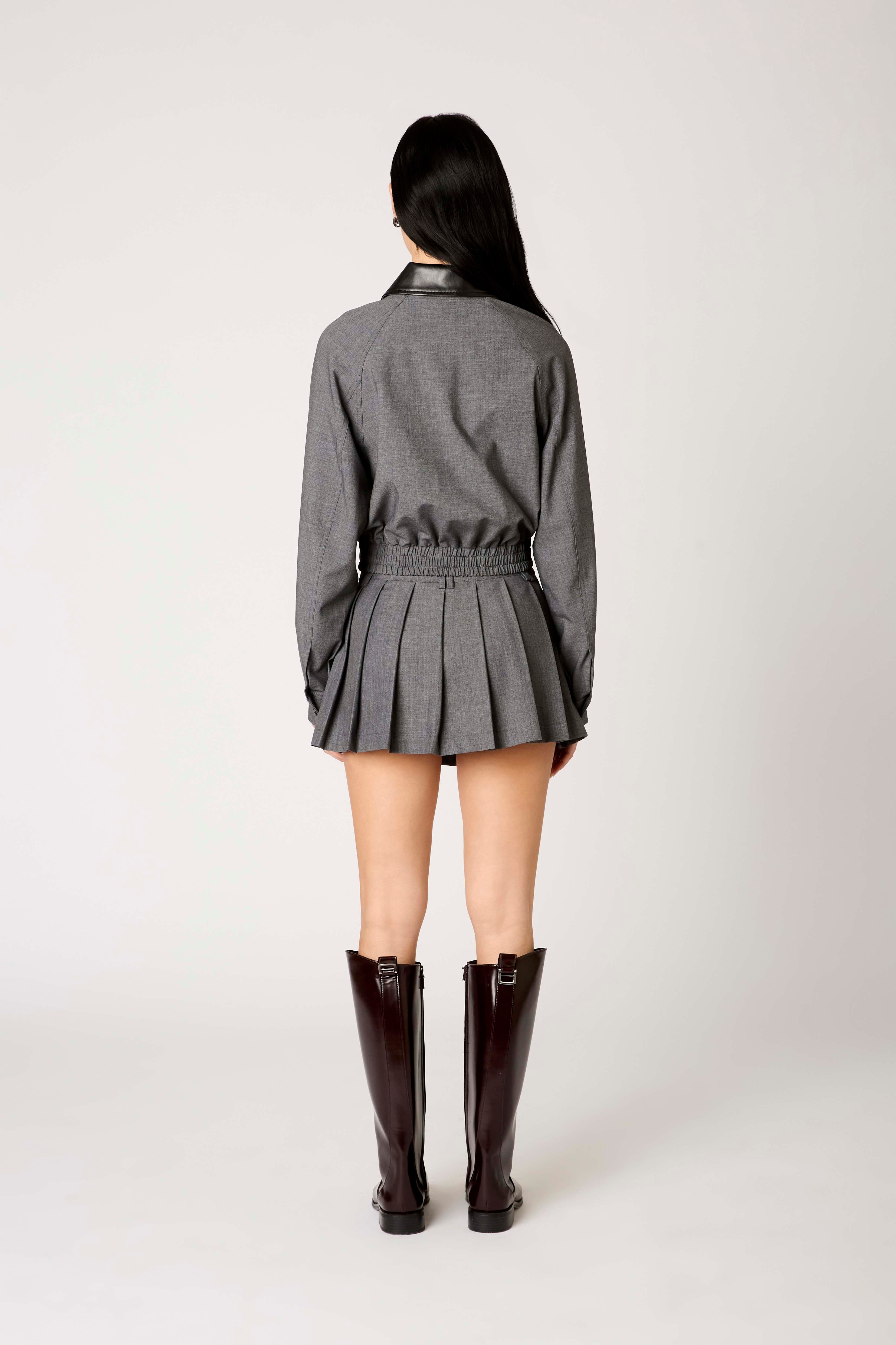 Daniel Bomber Jacket in charcoal back view