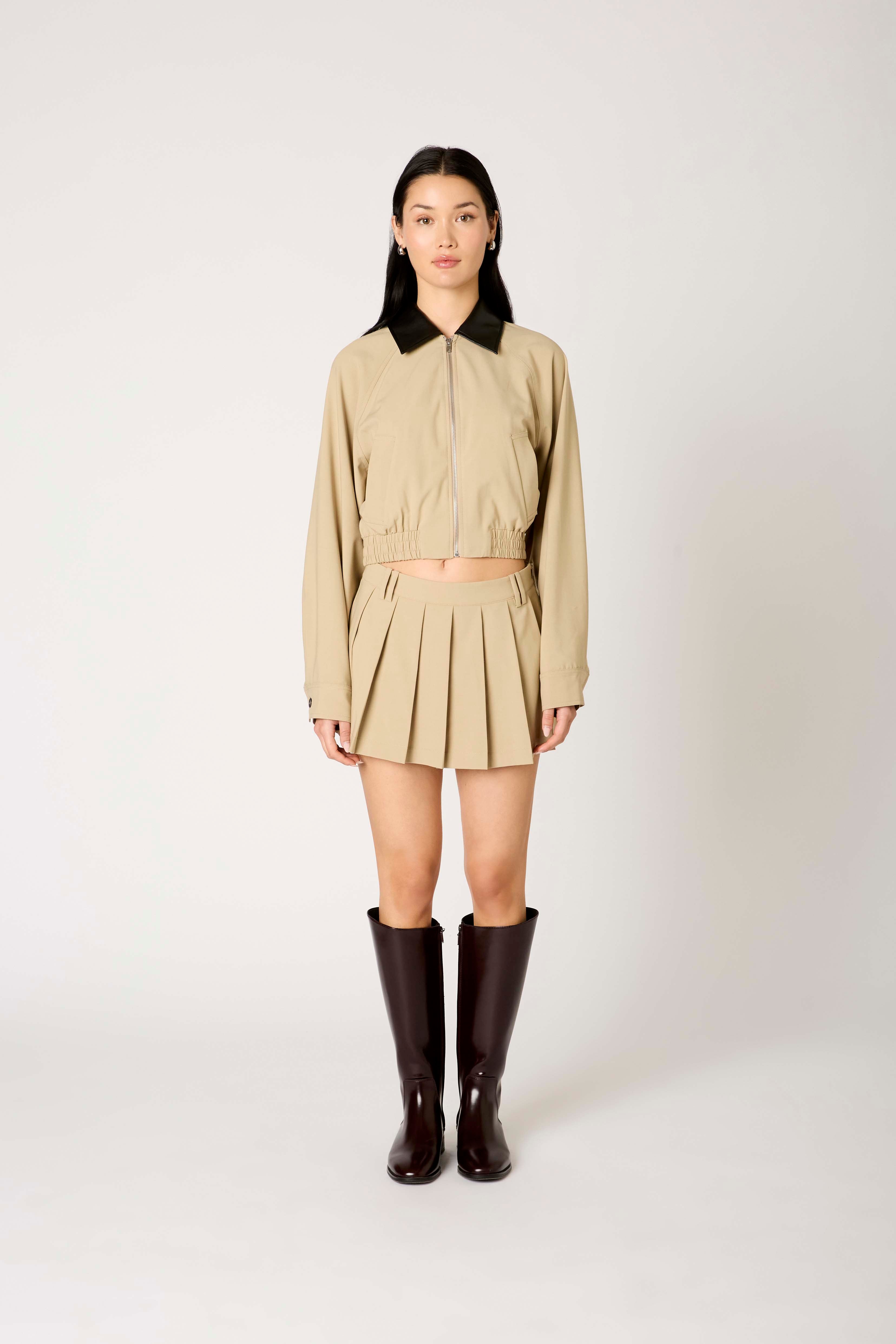 Daniel Bomber Jacket in khaki front view