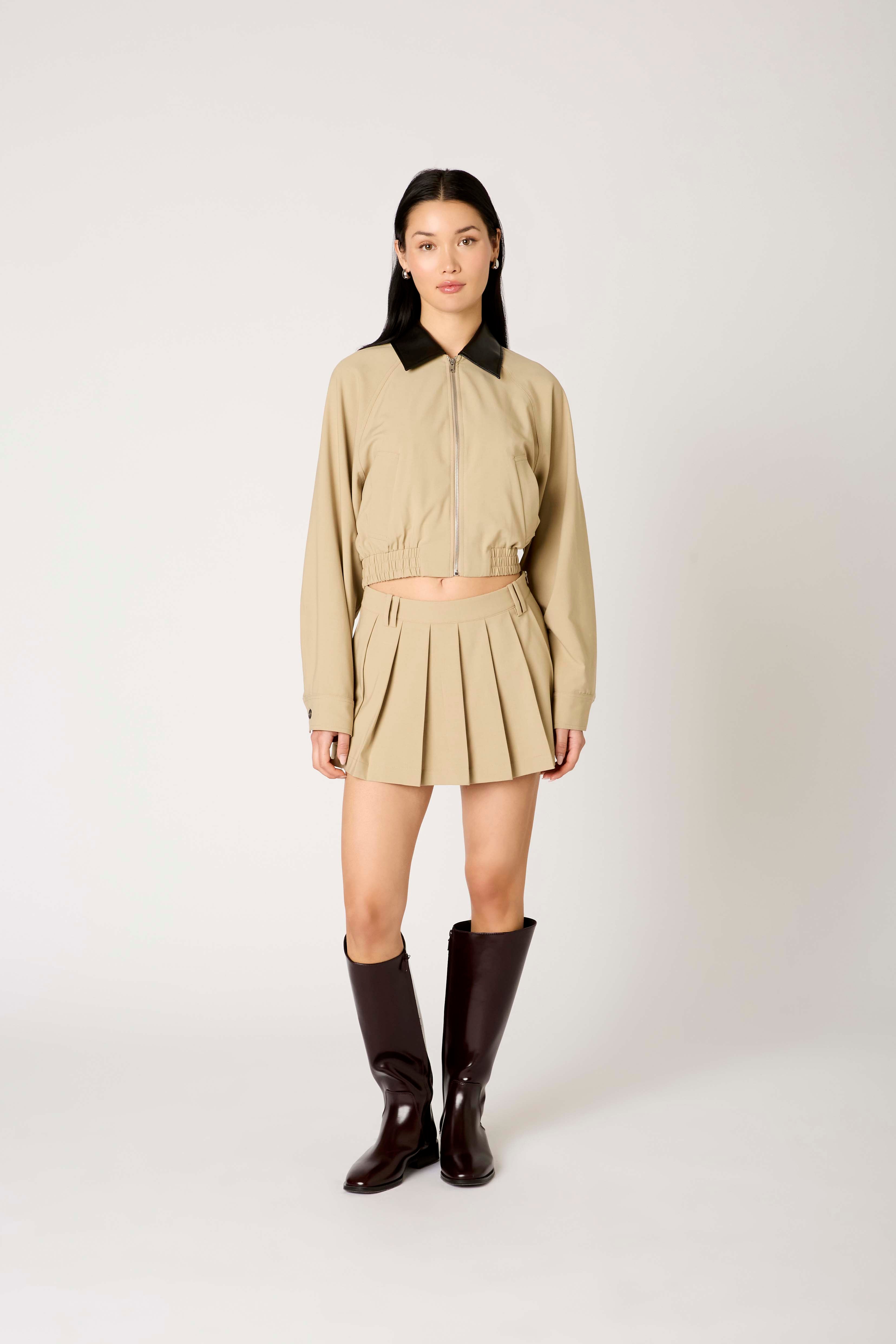 Daniel Bomber Jacket in khaki front view