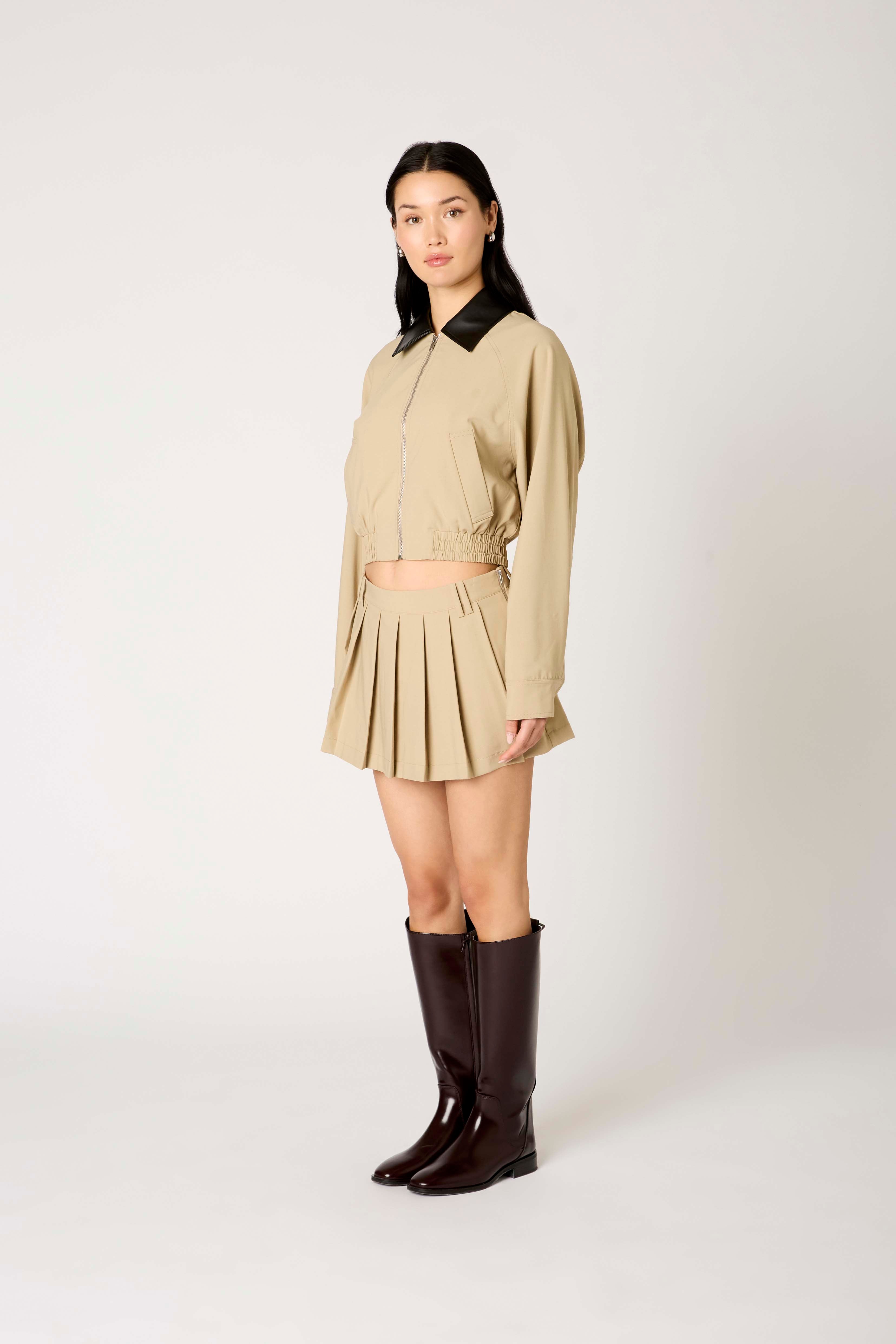 Daniel Bomber Jacket in khaki side view
