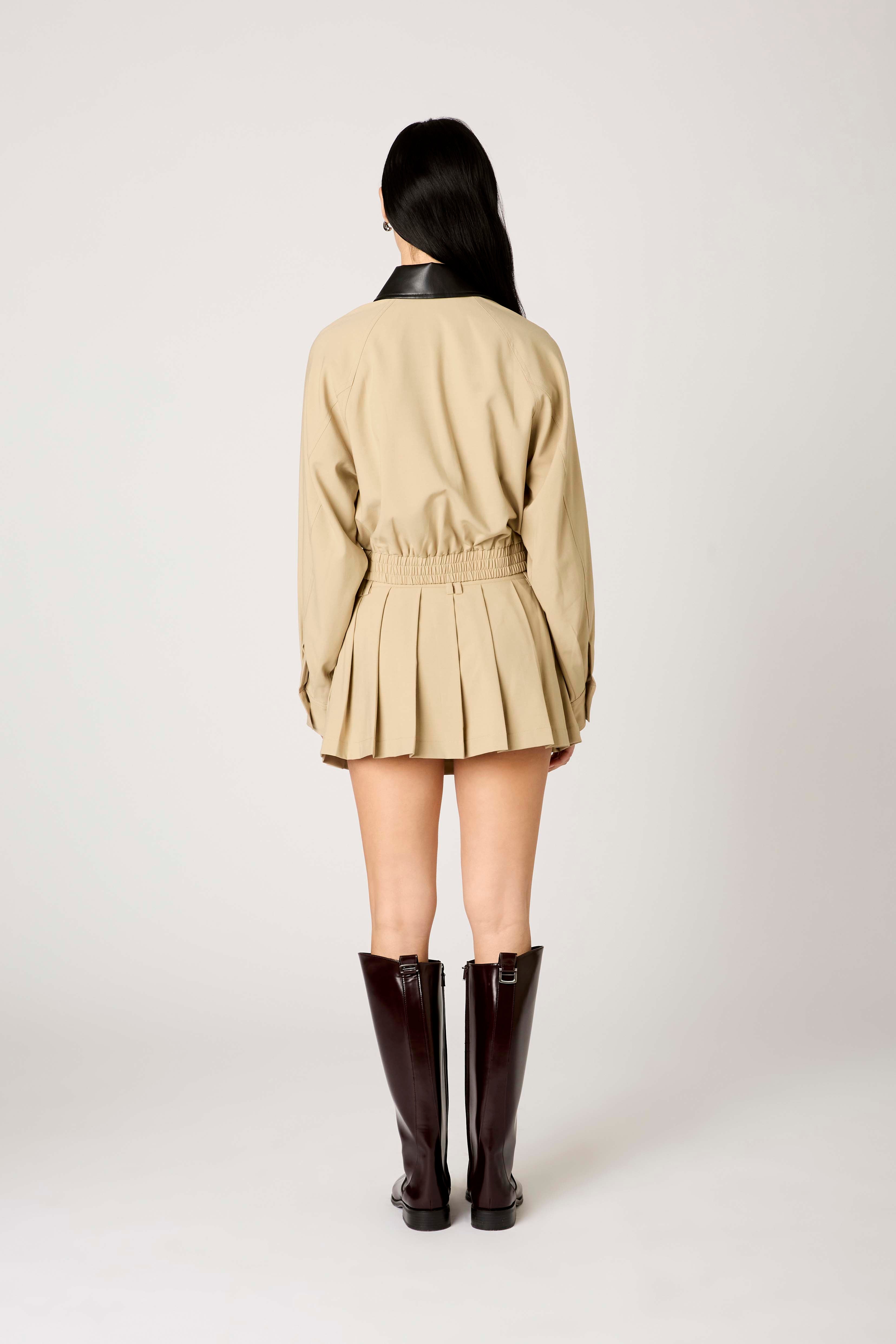 Daniel Bomber Jacket in khaki back view