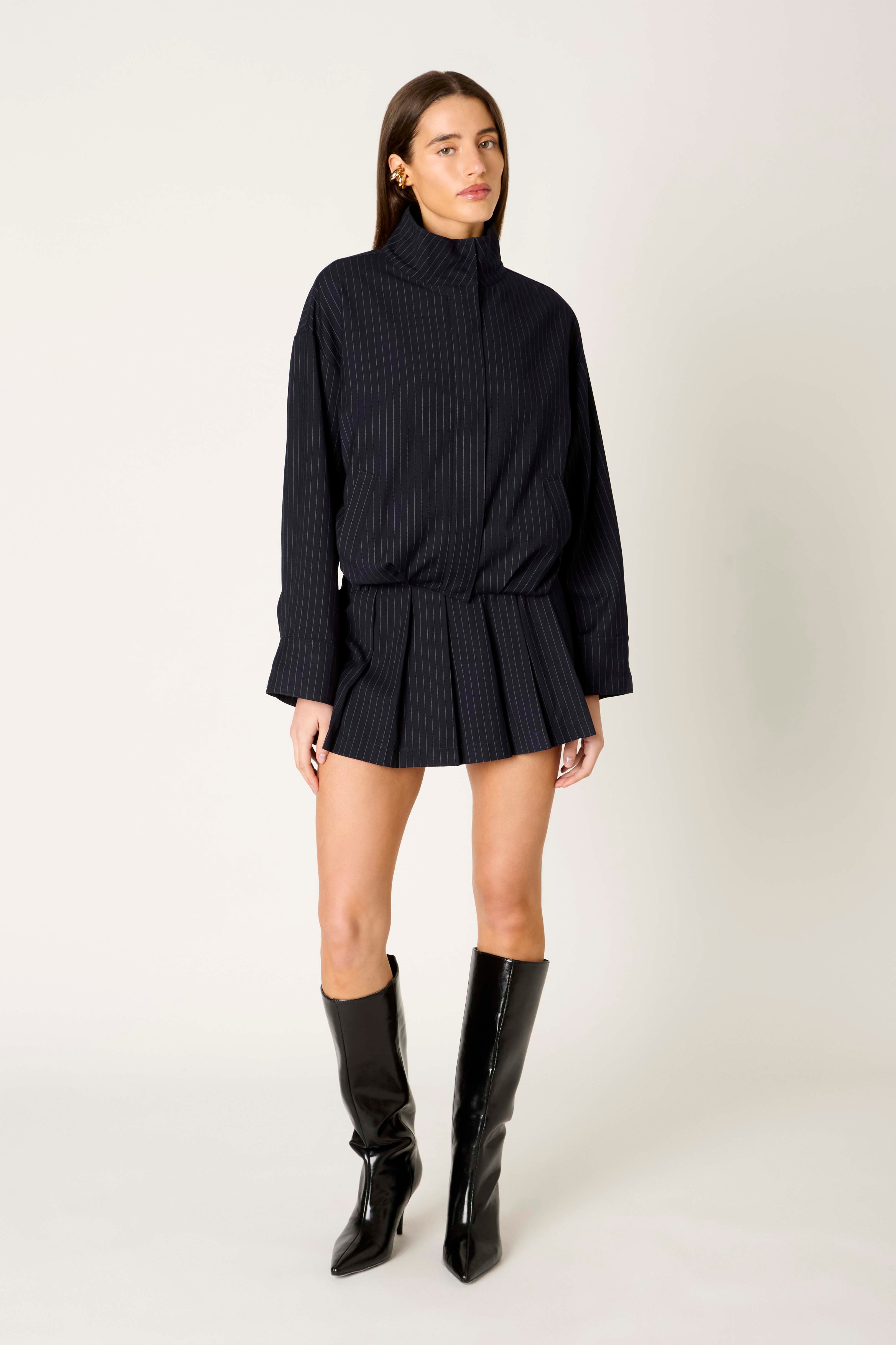 Georgiana Jacket in navy front view