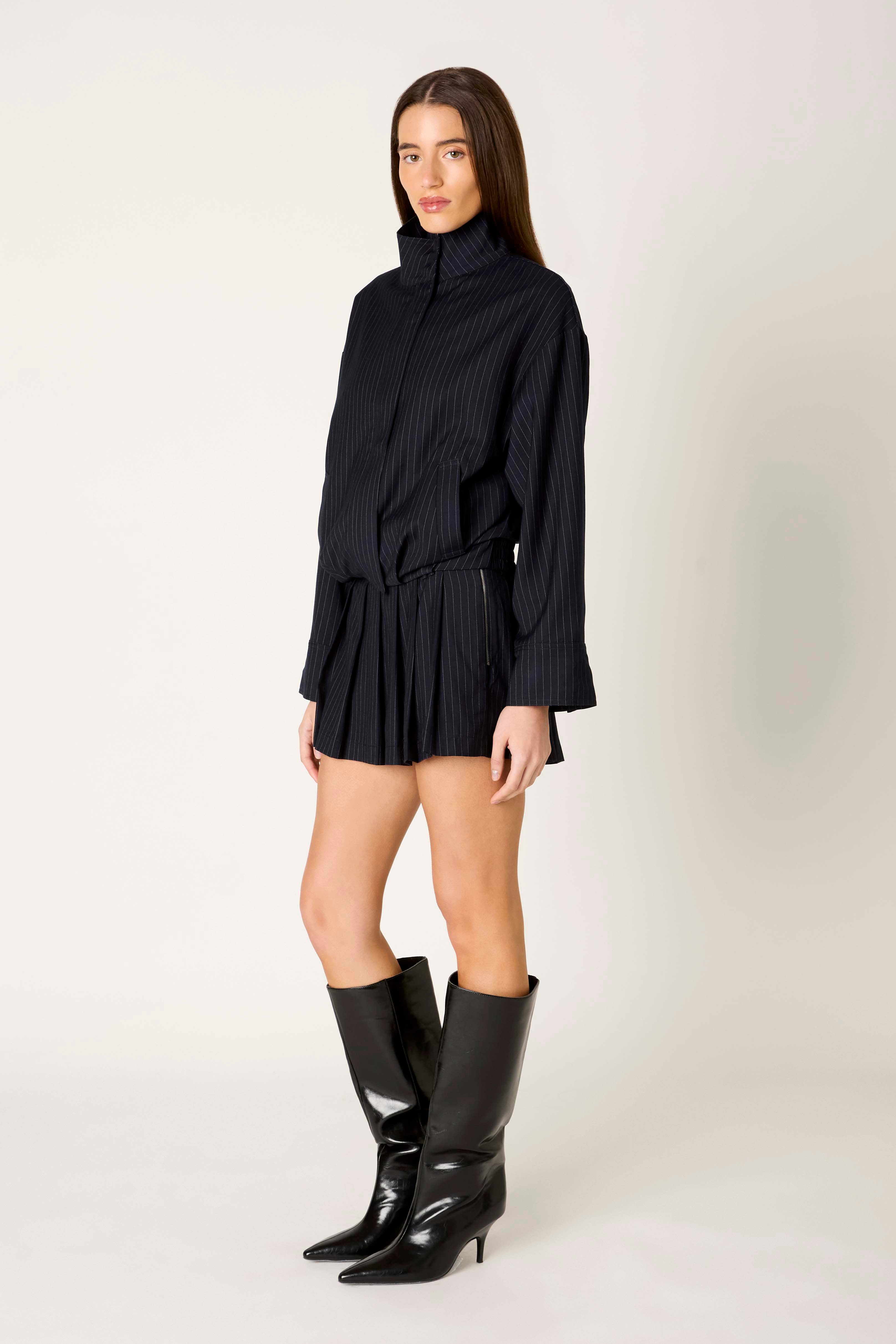 Georgiana Jacket in navy side view