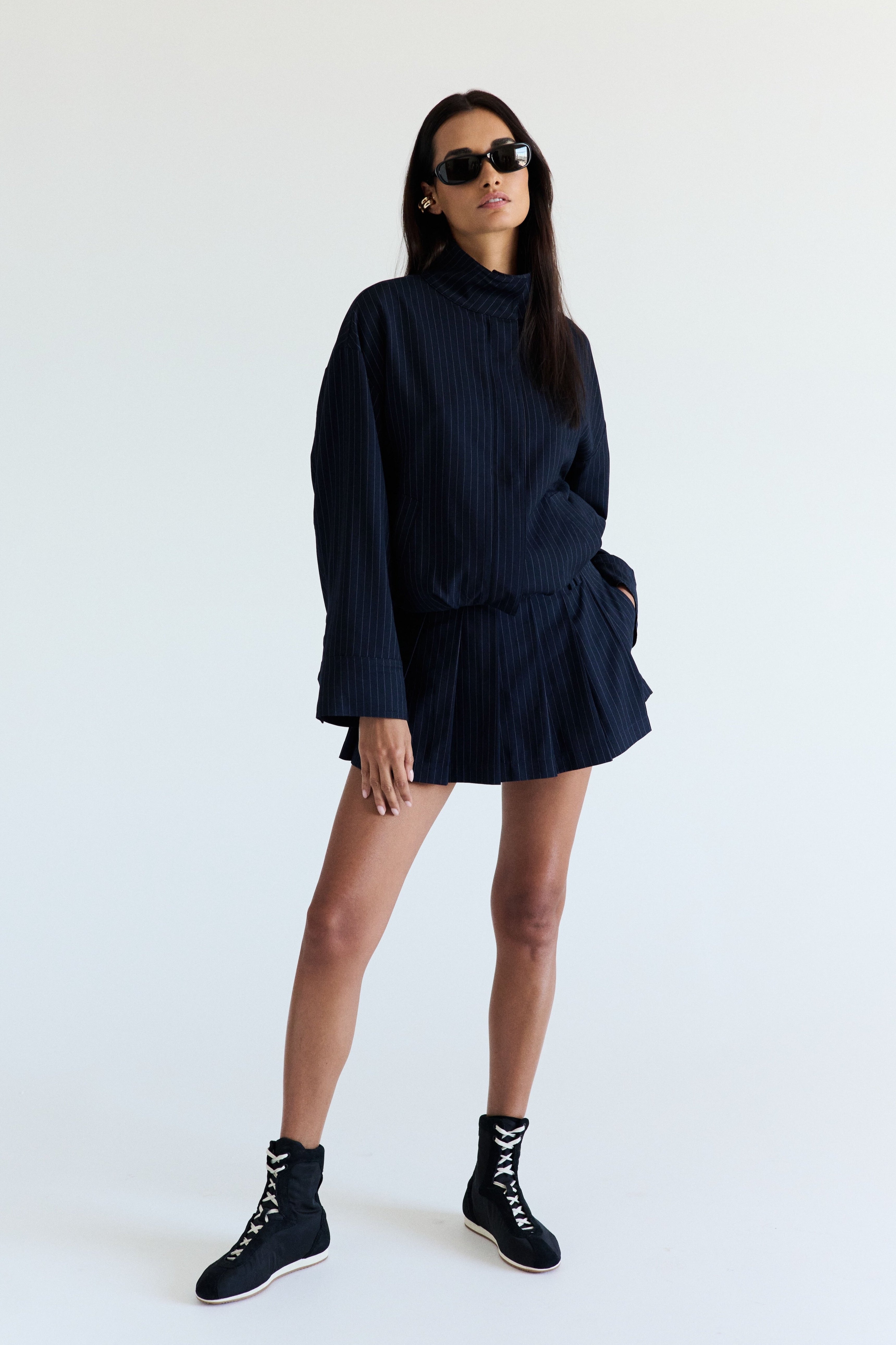 Georgiana Jacket in navy front view