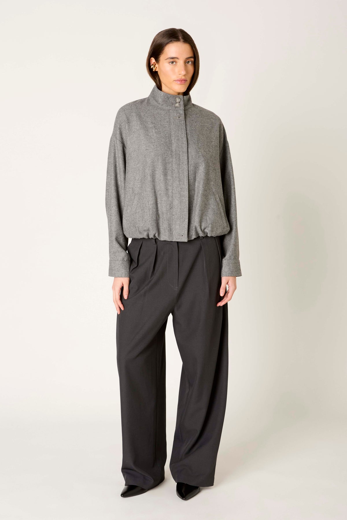 Seymour Jacket in charcoal front view