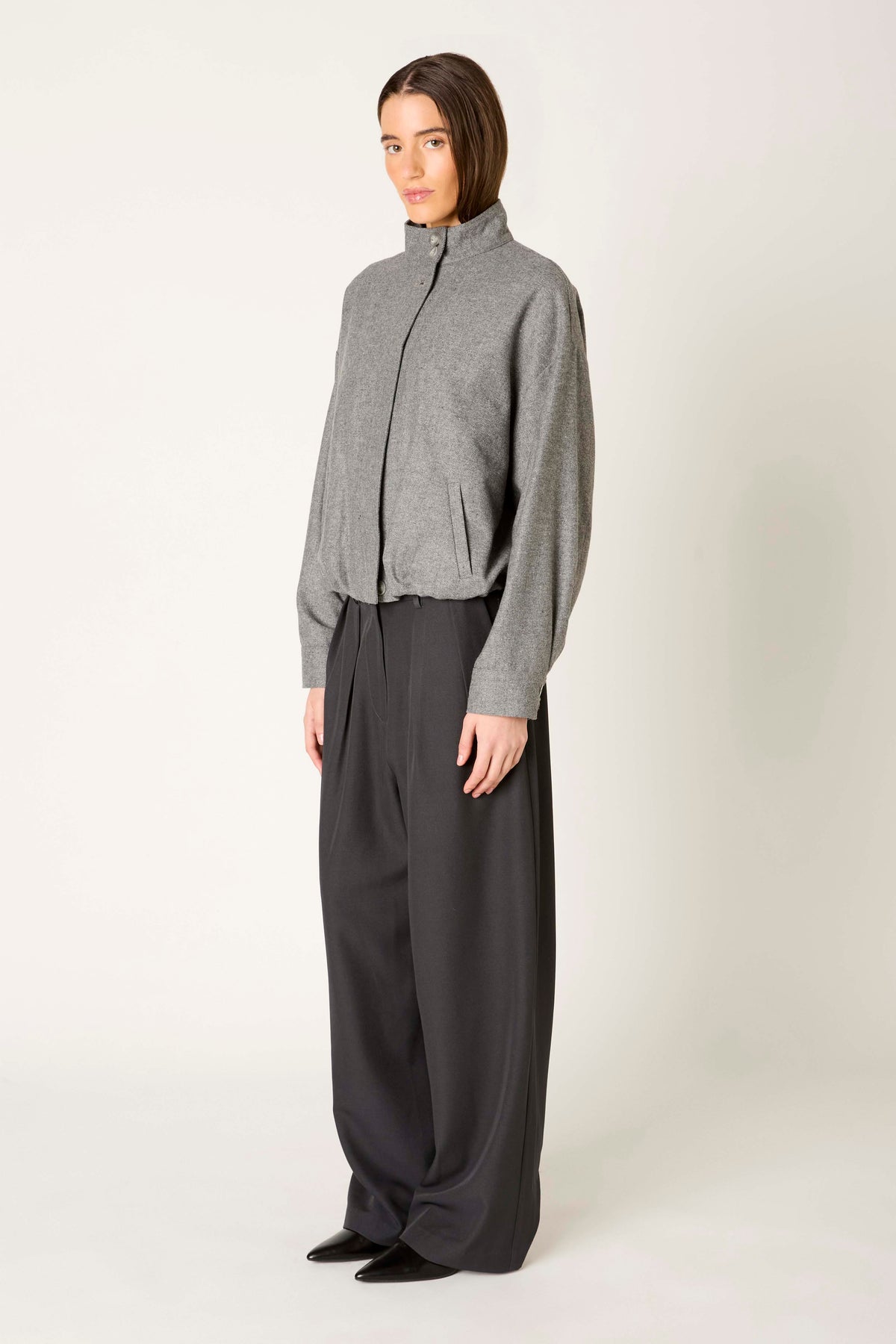 Seymour Jacket in charcoal side view