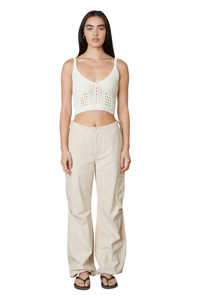 Ludlow Parachute Pant in Natural Front View