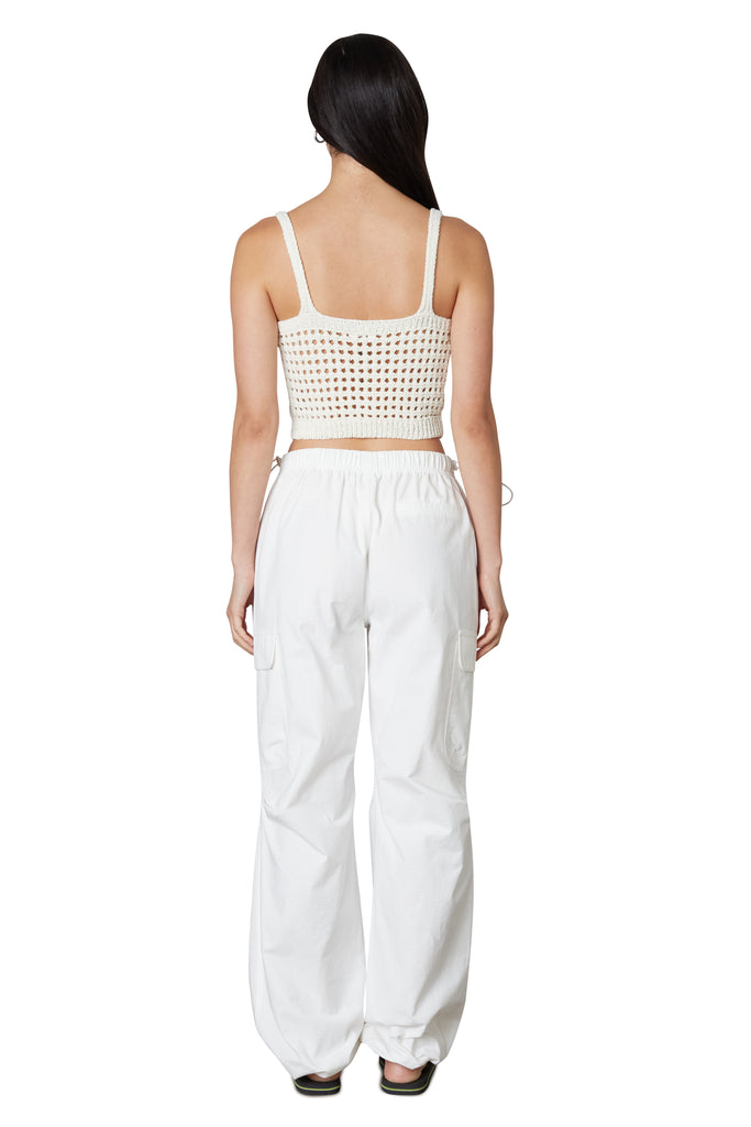 Ludlow Parachute Pant in White Back View