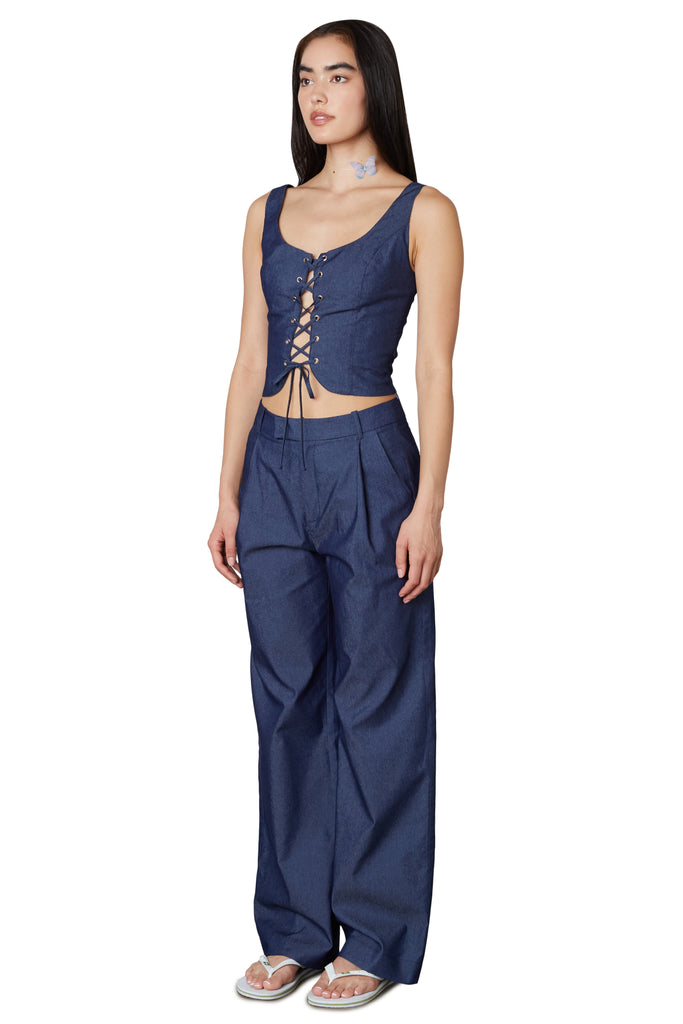 Everyday Trouser in Indigo Side View