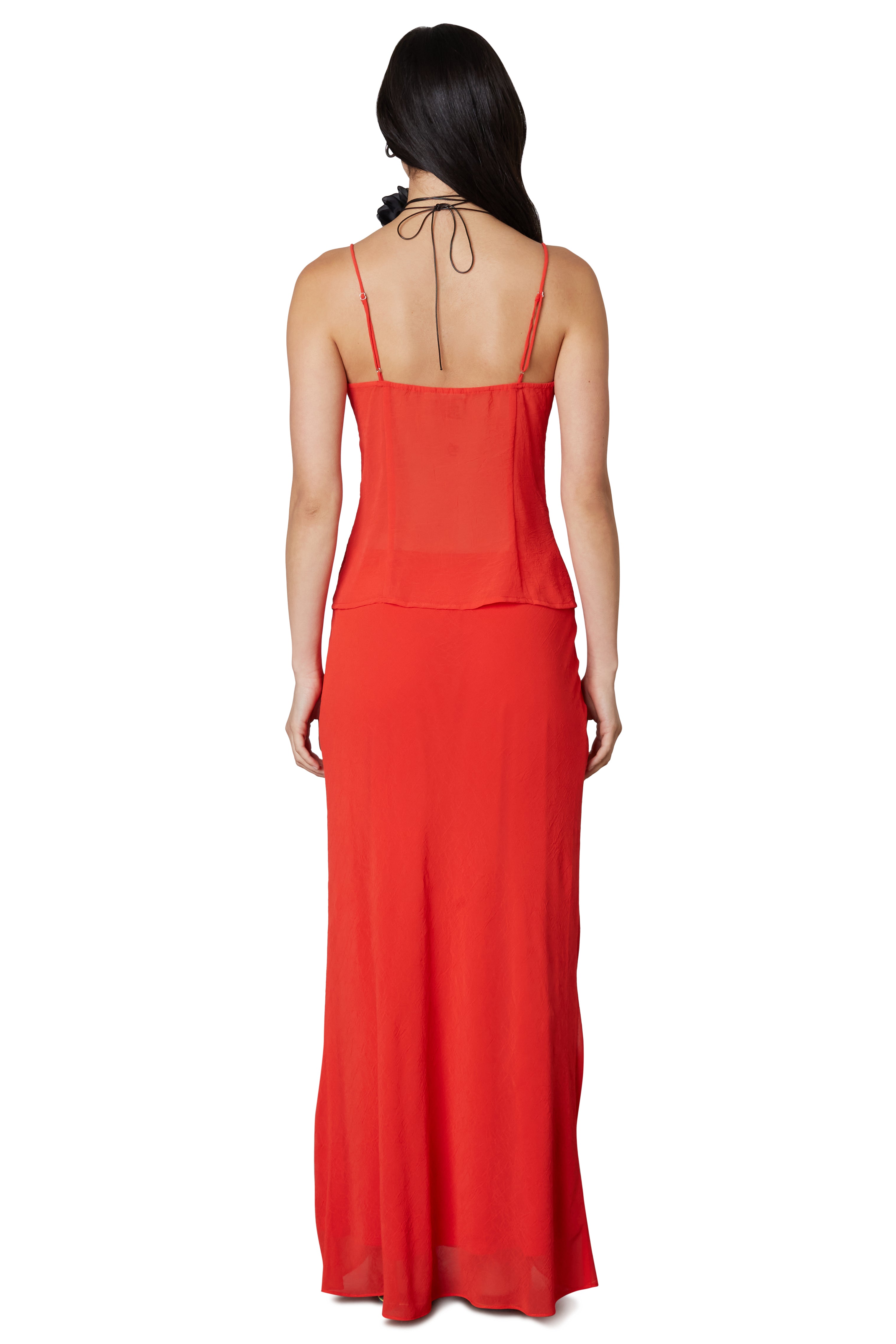 Ravello Skirt in Tomato Red Back View 