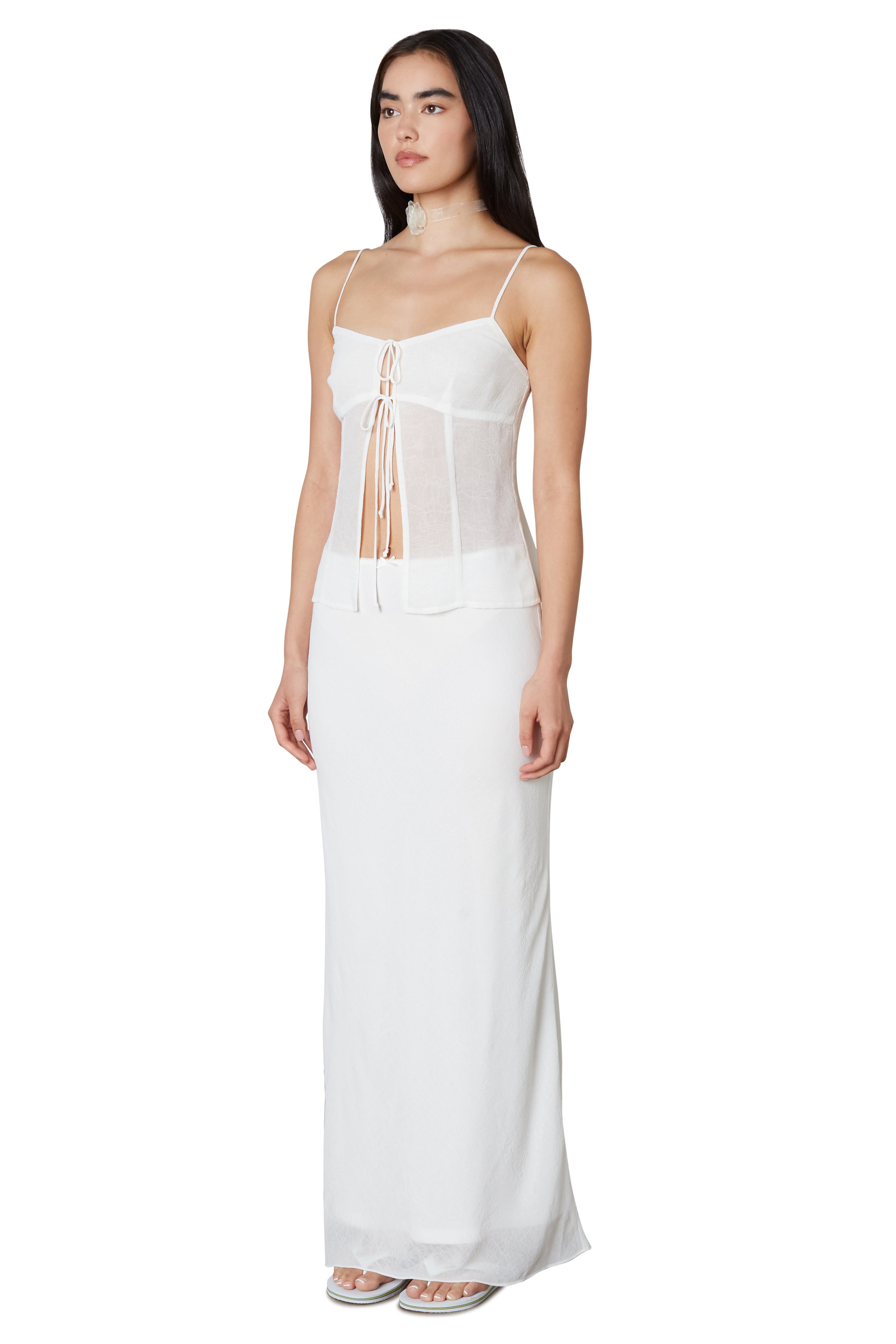 Ravello Skirt in White Side View 