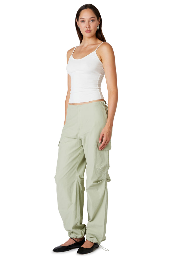 Ludlow Parachute Pant in sage side view