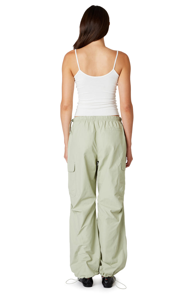 Ludlow Parachute Pant in sage back view