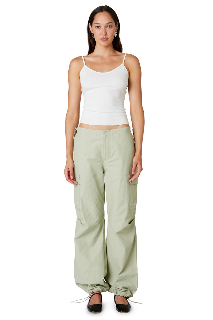 Ludlow Parachute Pant in sage front view