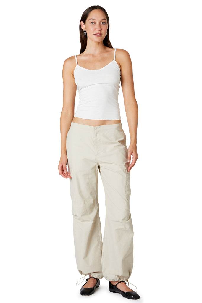 Ludlow Parachute Pant in stone front view
