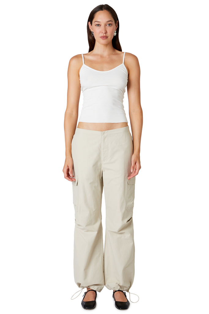 Ludlow Parachute Pant in stone front view