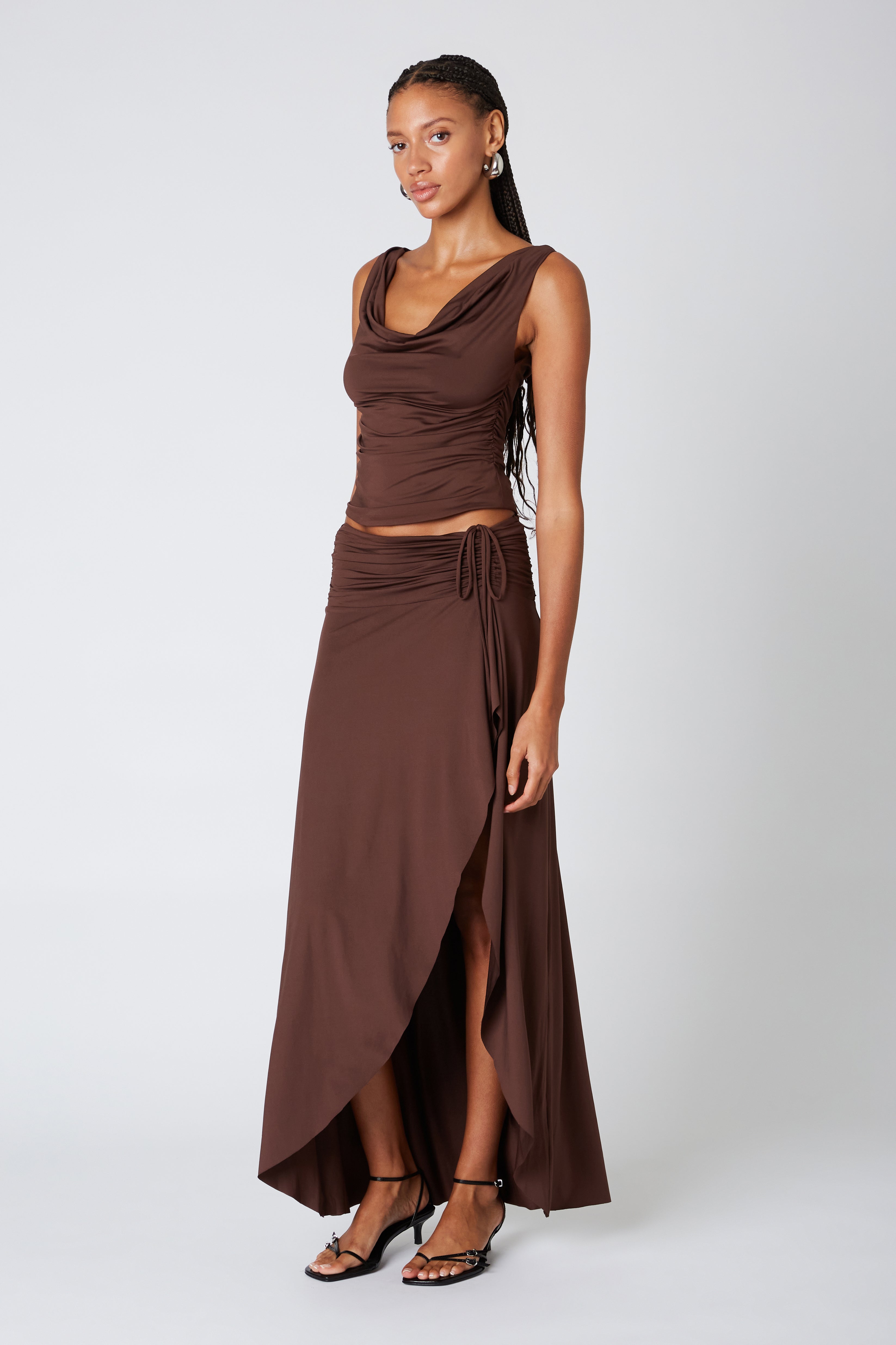 Eucalyptus Skirt in nutshell side view