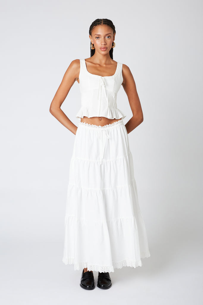 Myrrh Skirt in white front view