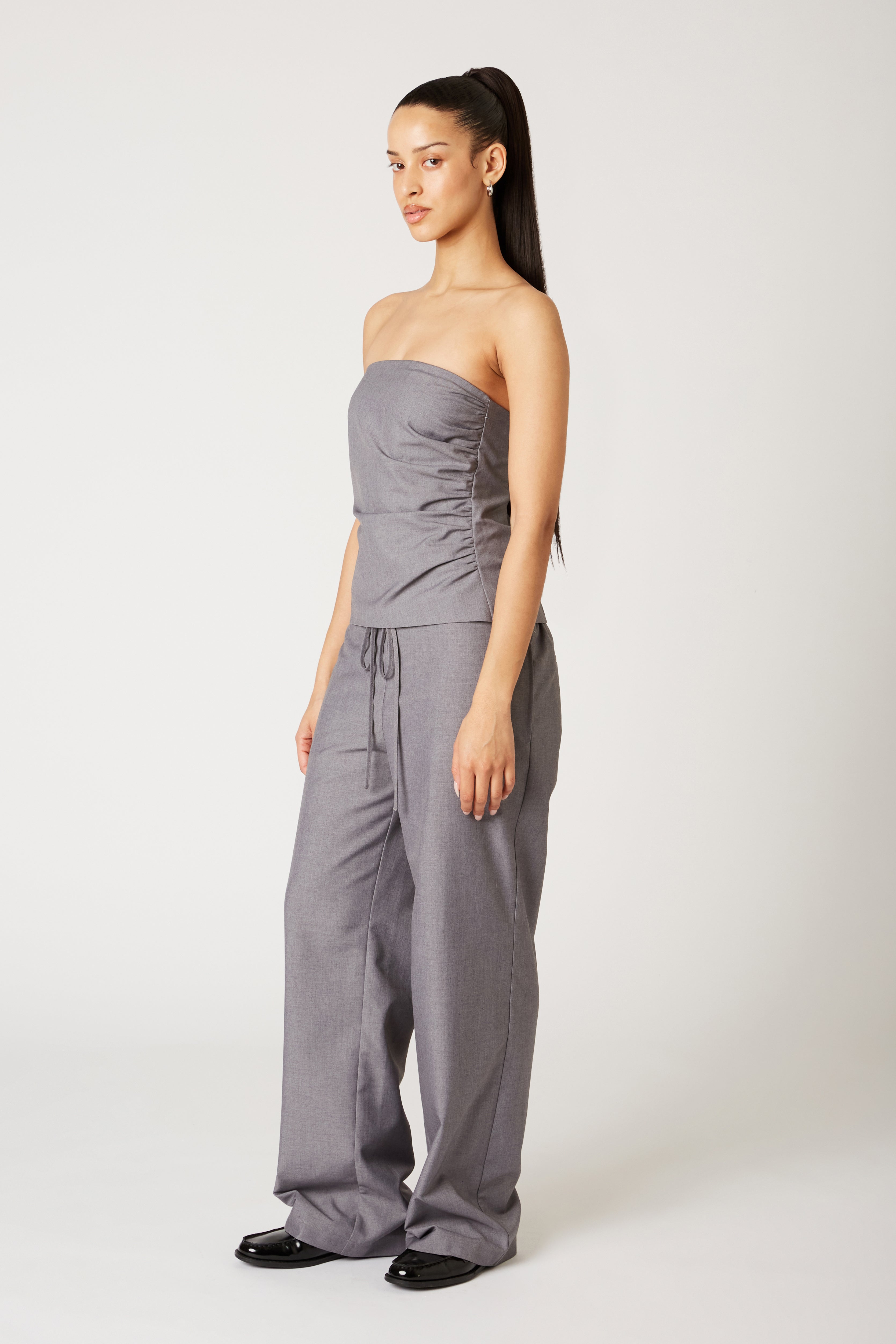 Lacey Pant in charcoal side view