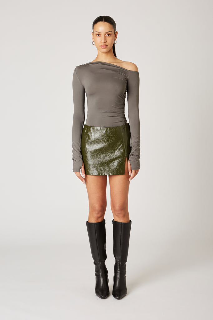 Moon Skort in olive front view