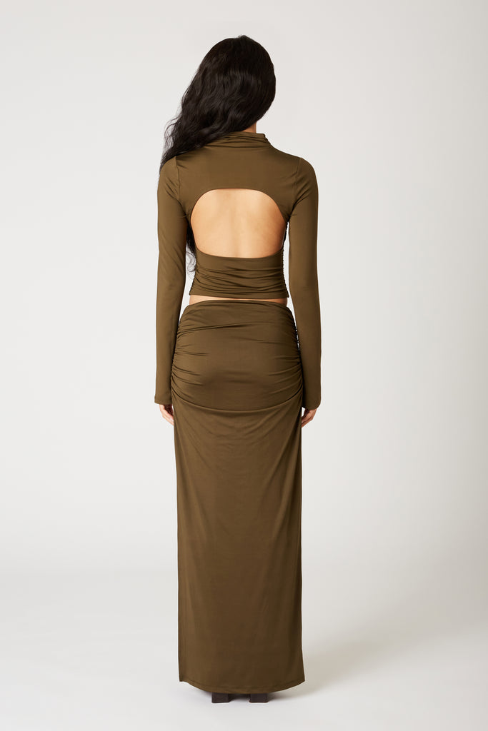 Selena Skirt in olive back view