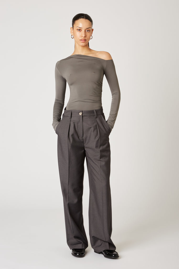 Sly Pant in charcoal front view