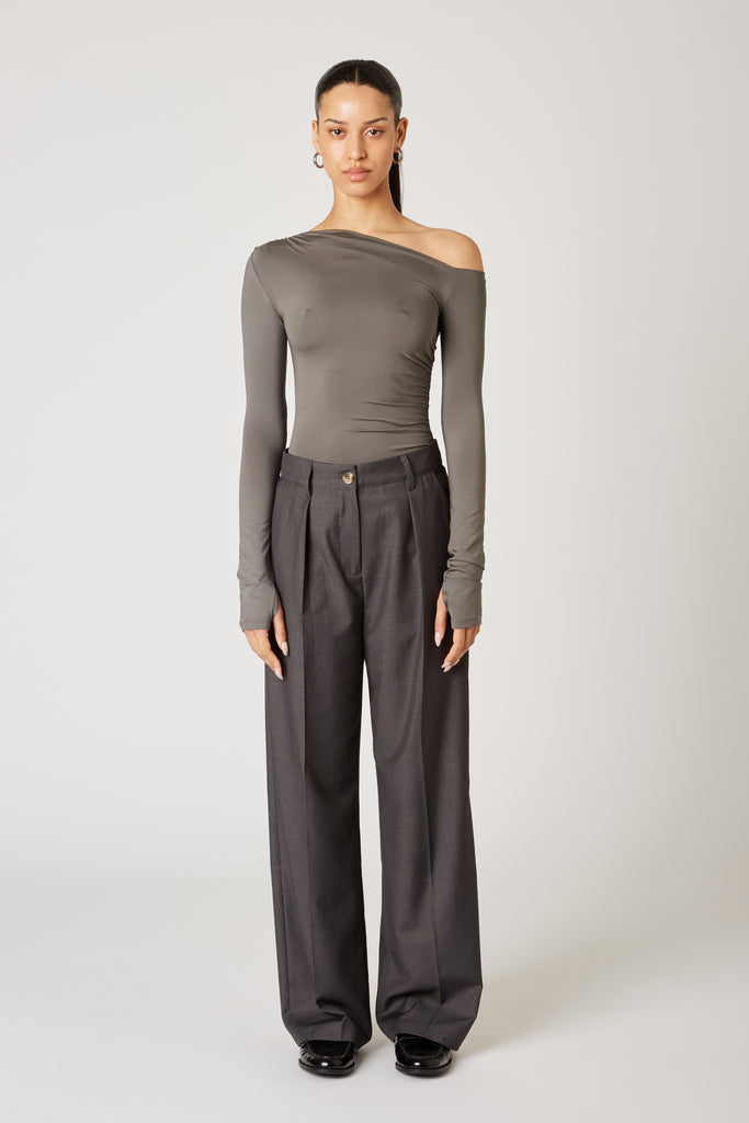 Sly Pant in charcoal front view