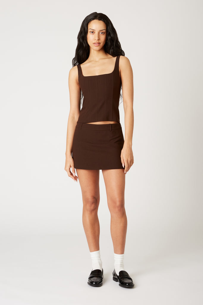 Ariel Skort in brown front view