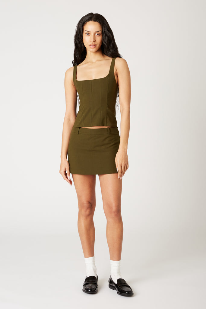 Ariel Skort in khaki front view