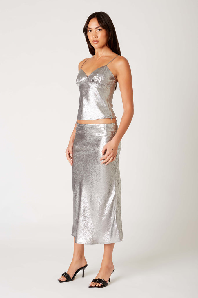 Lucien Skirt in chrome side view