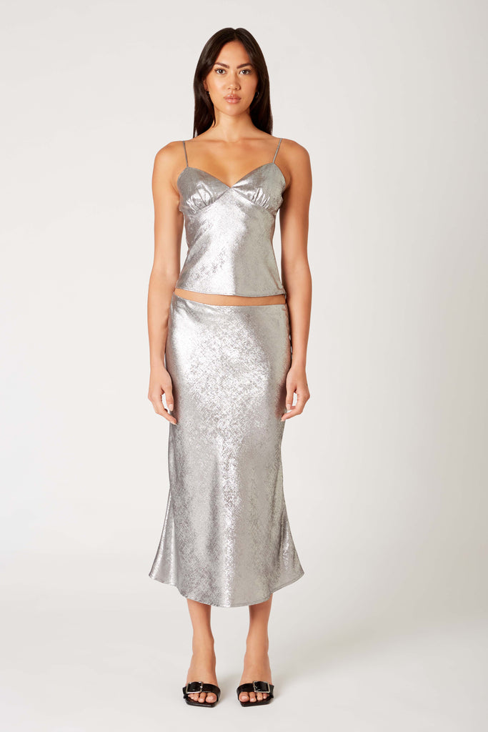 Lucien Skirt in chrome front view