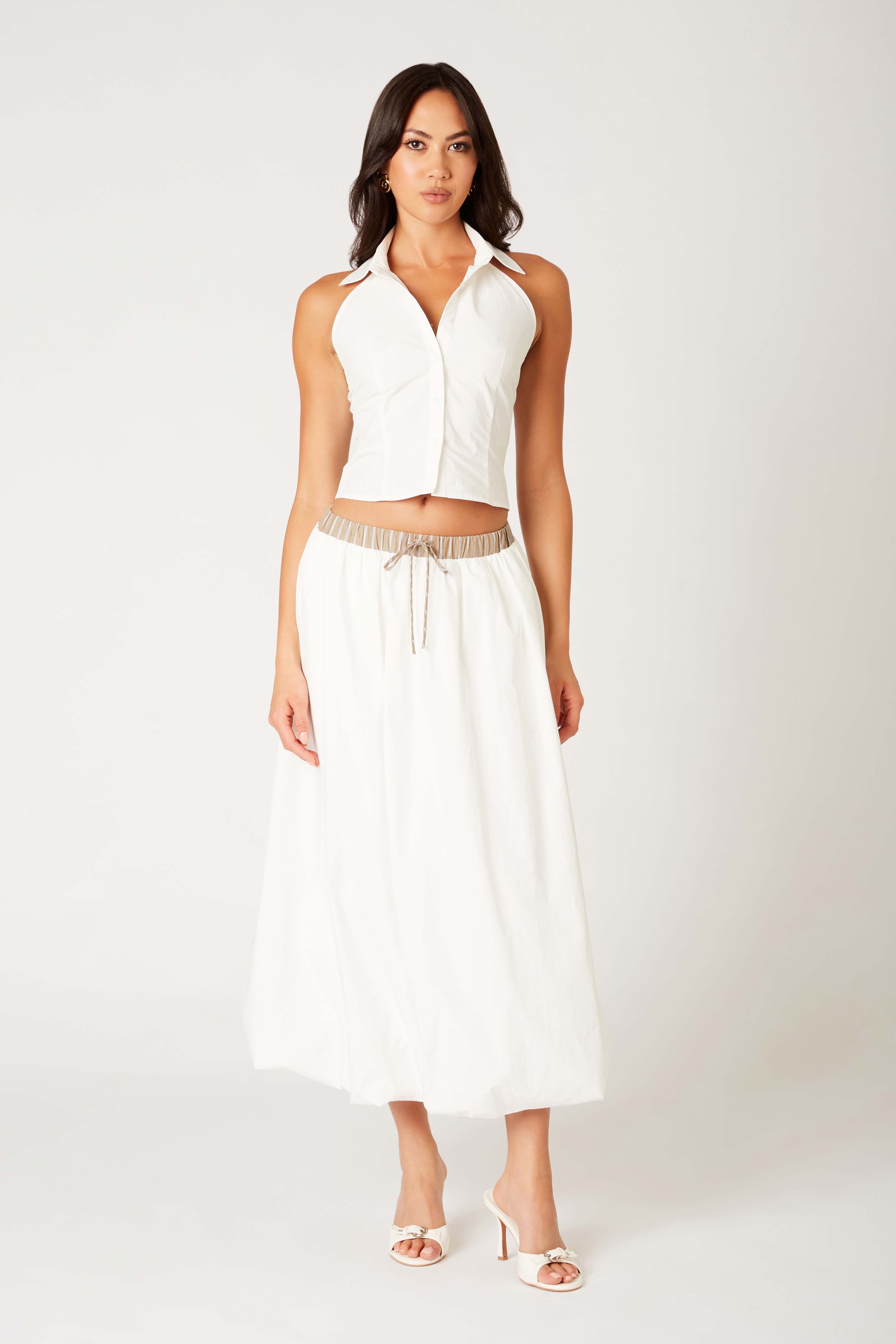 Victoria Skirt in taupe front view