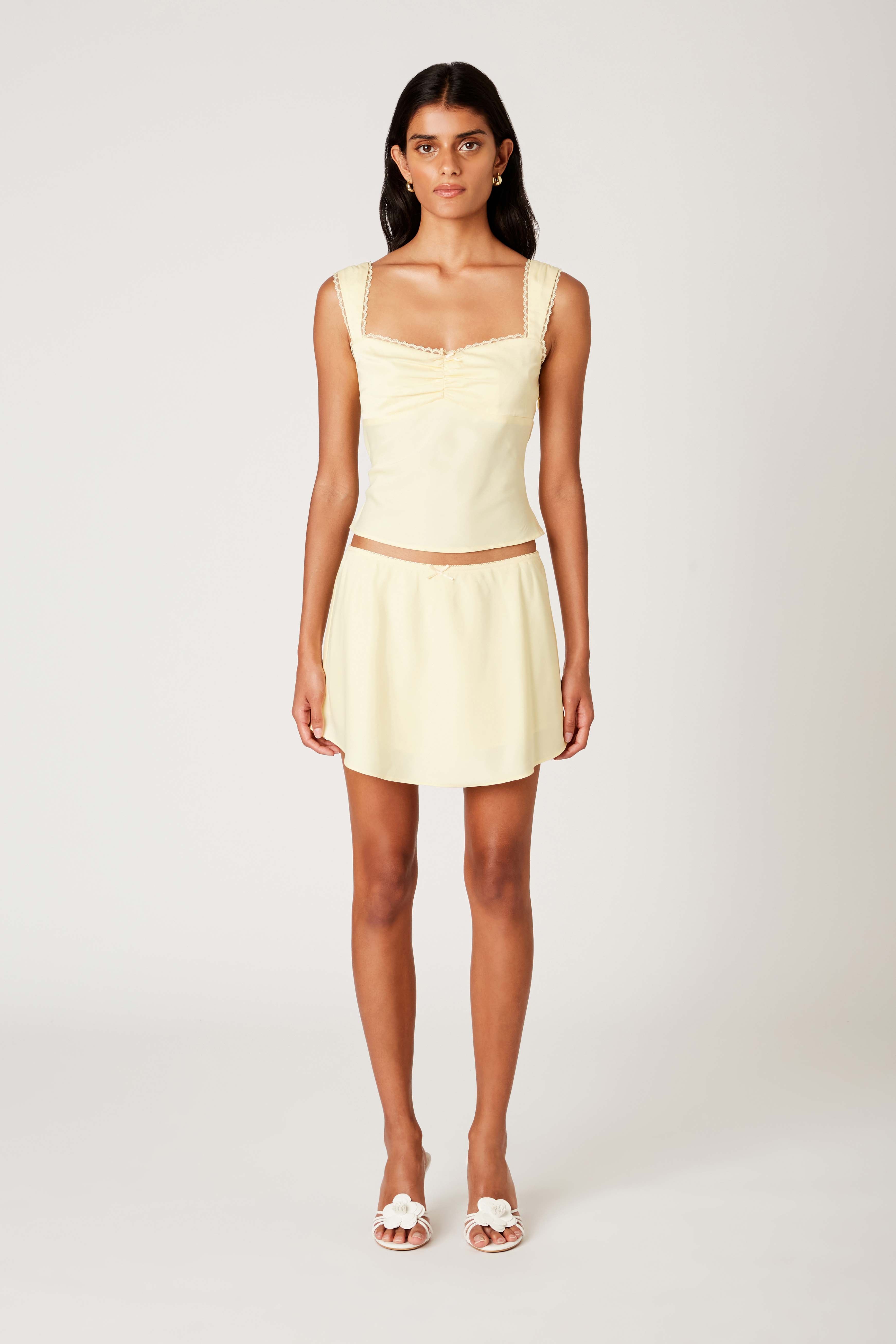 Tiny Skort in butter front view