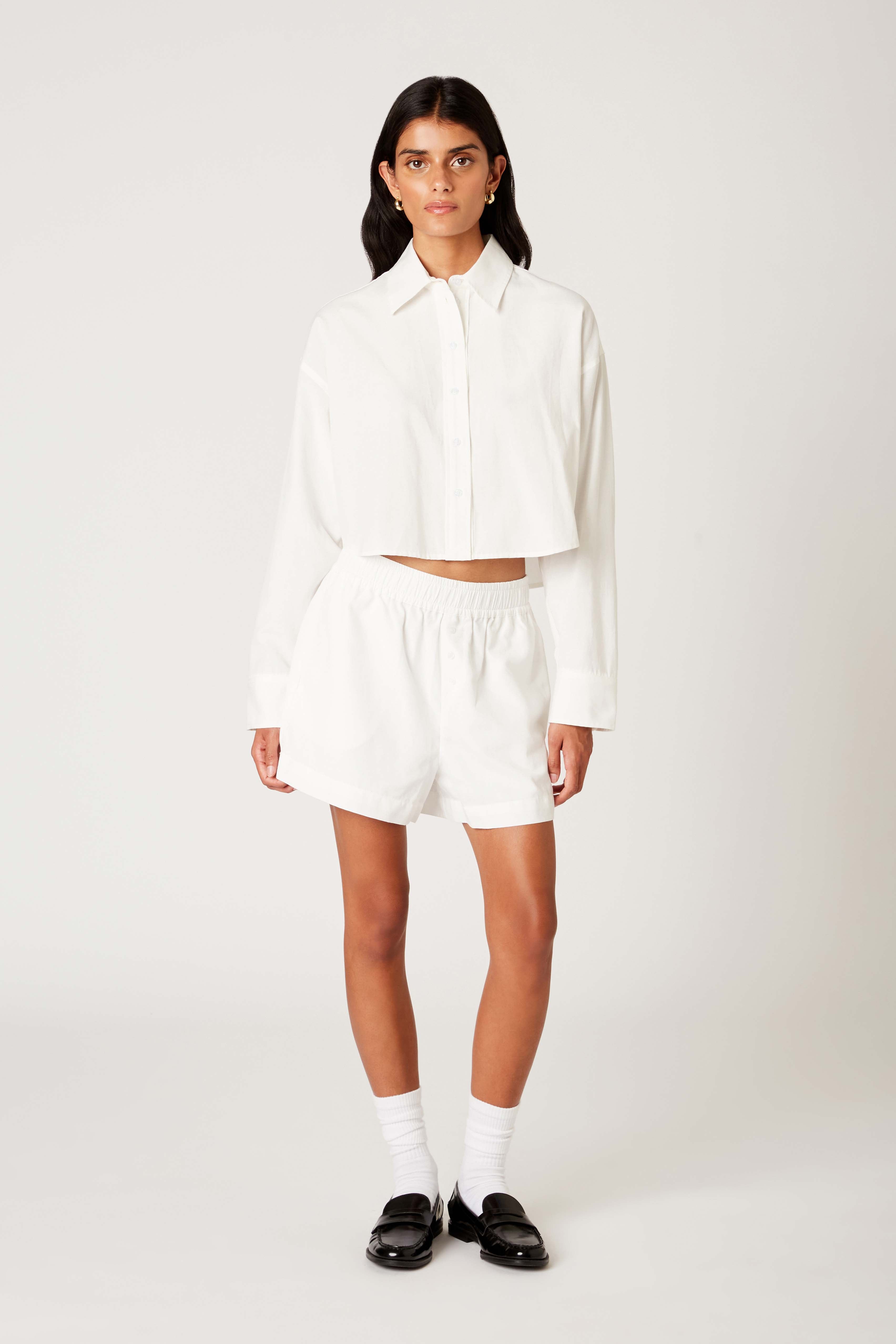 Juniper Short in white front view