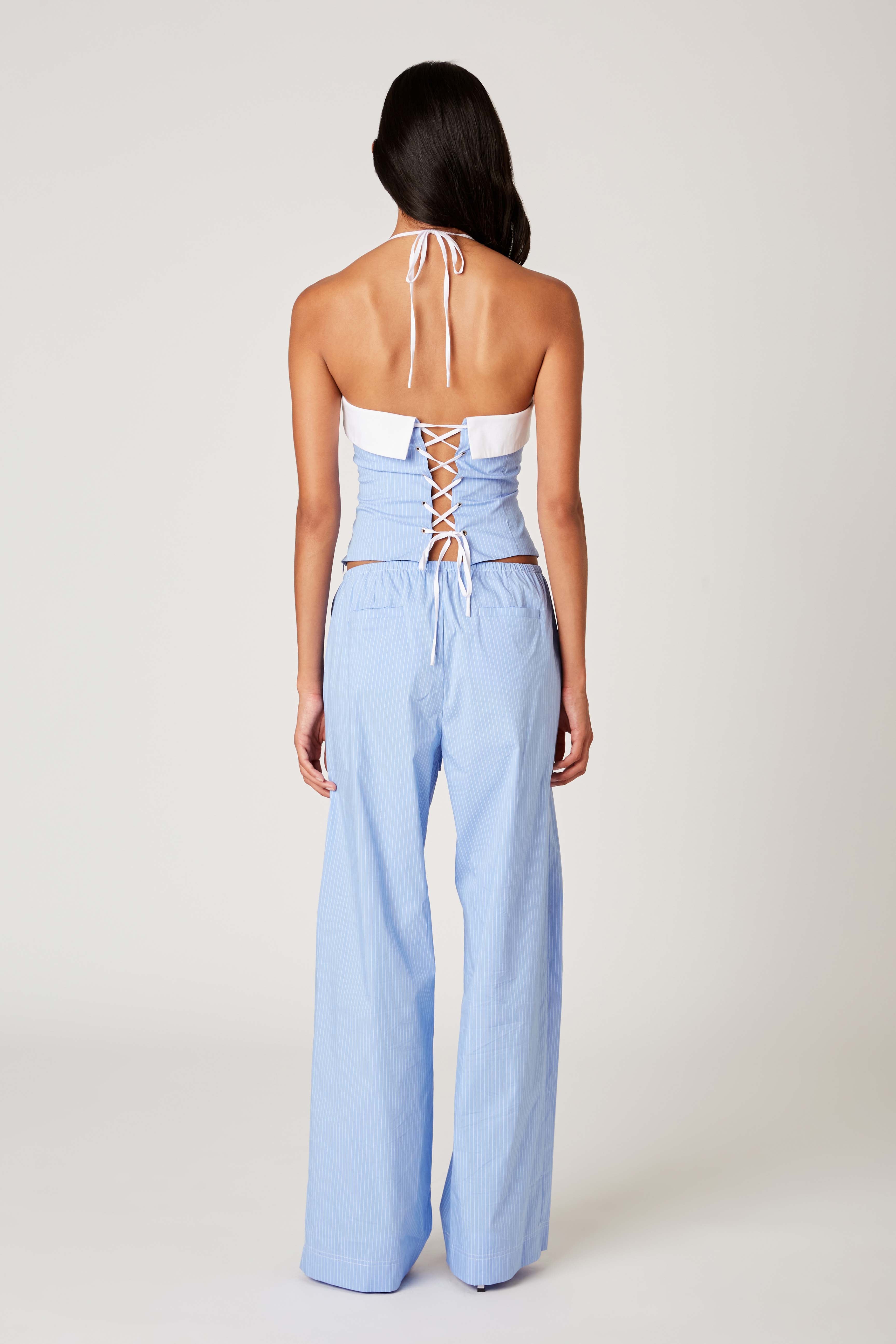 Lacey Pant in chambray back view