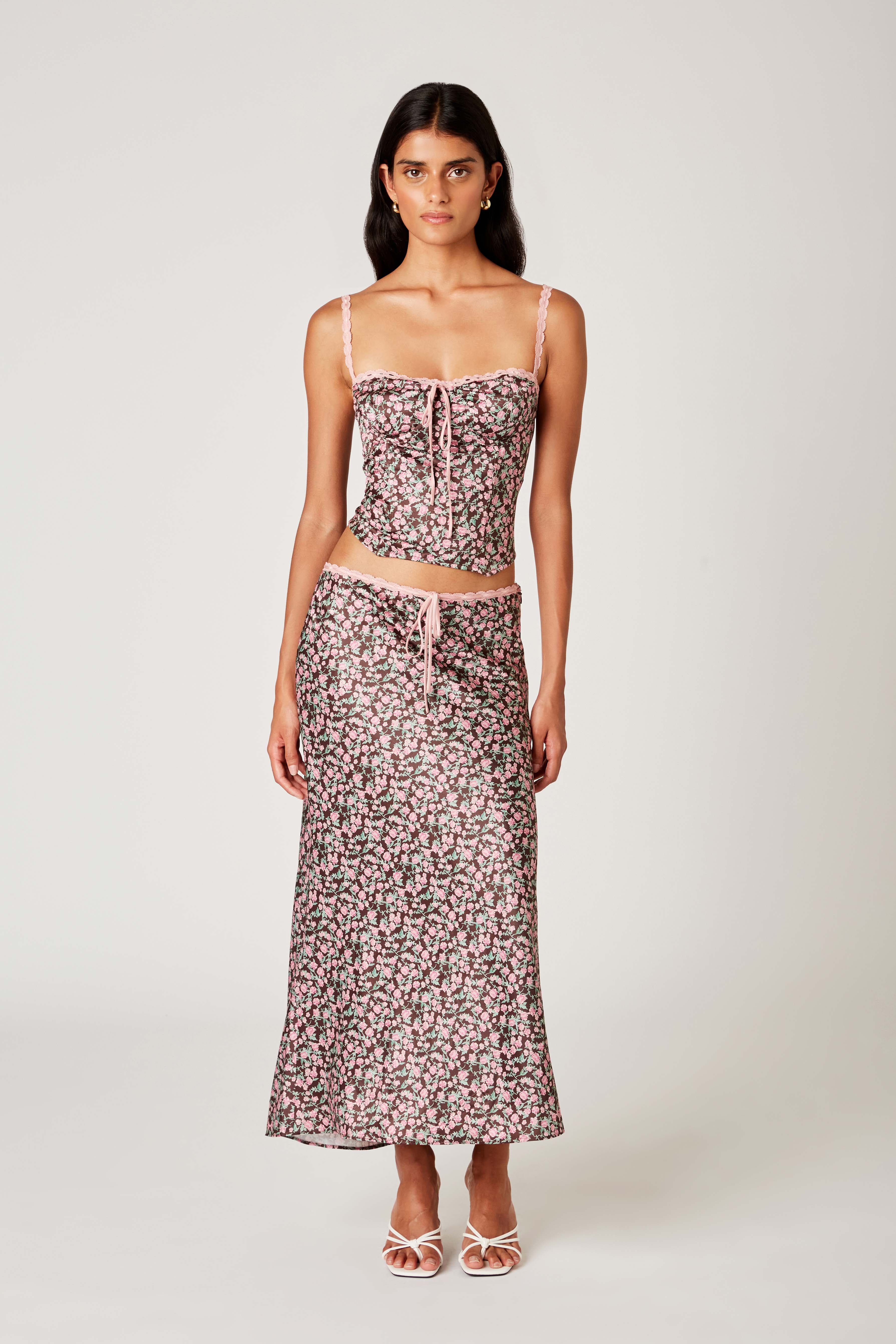 Nathalia Skirt in brown front view