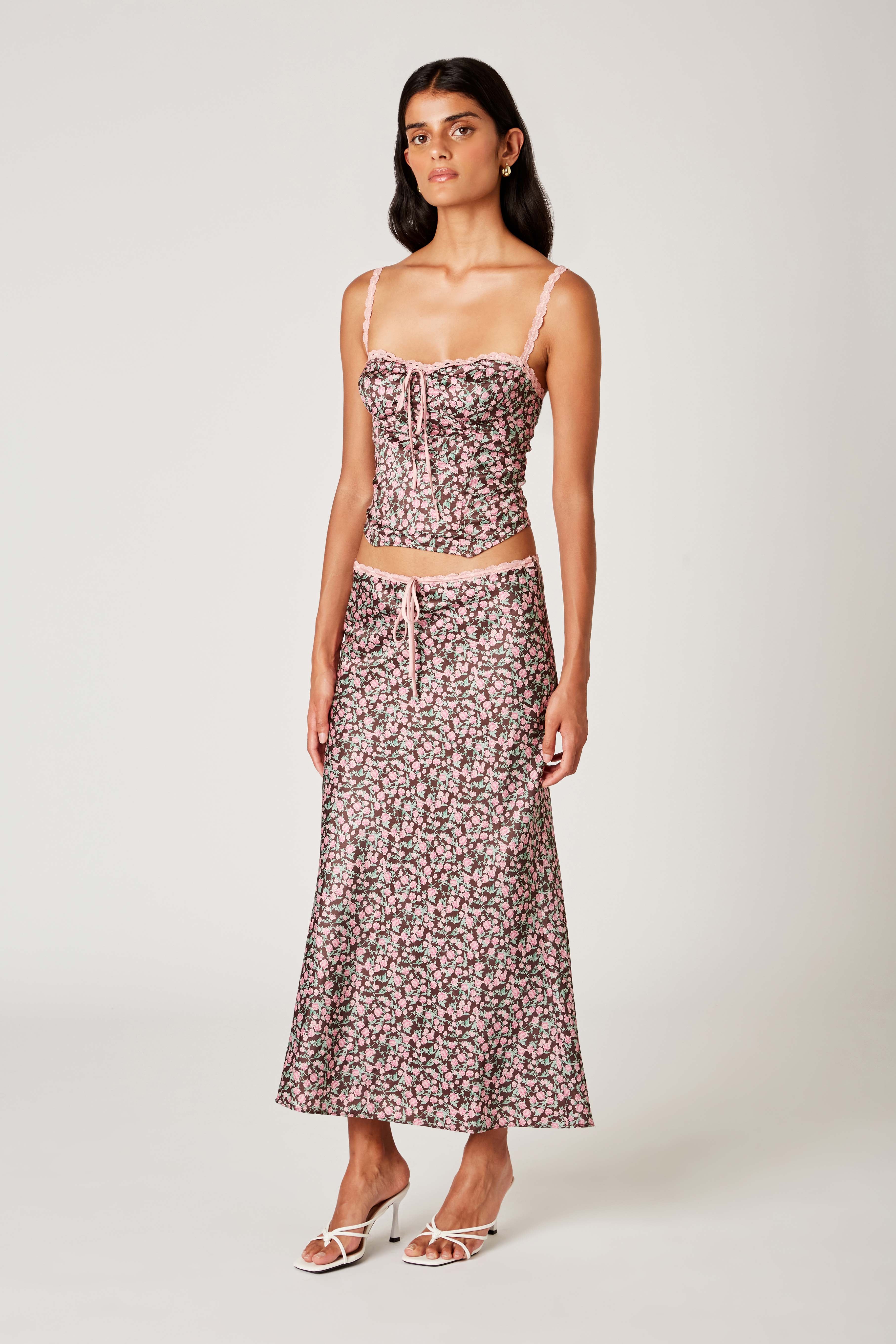 Nathalia Skirt in brown side view