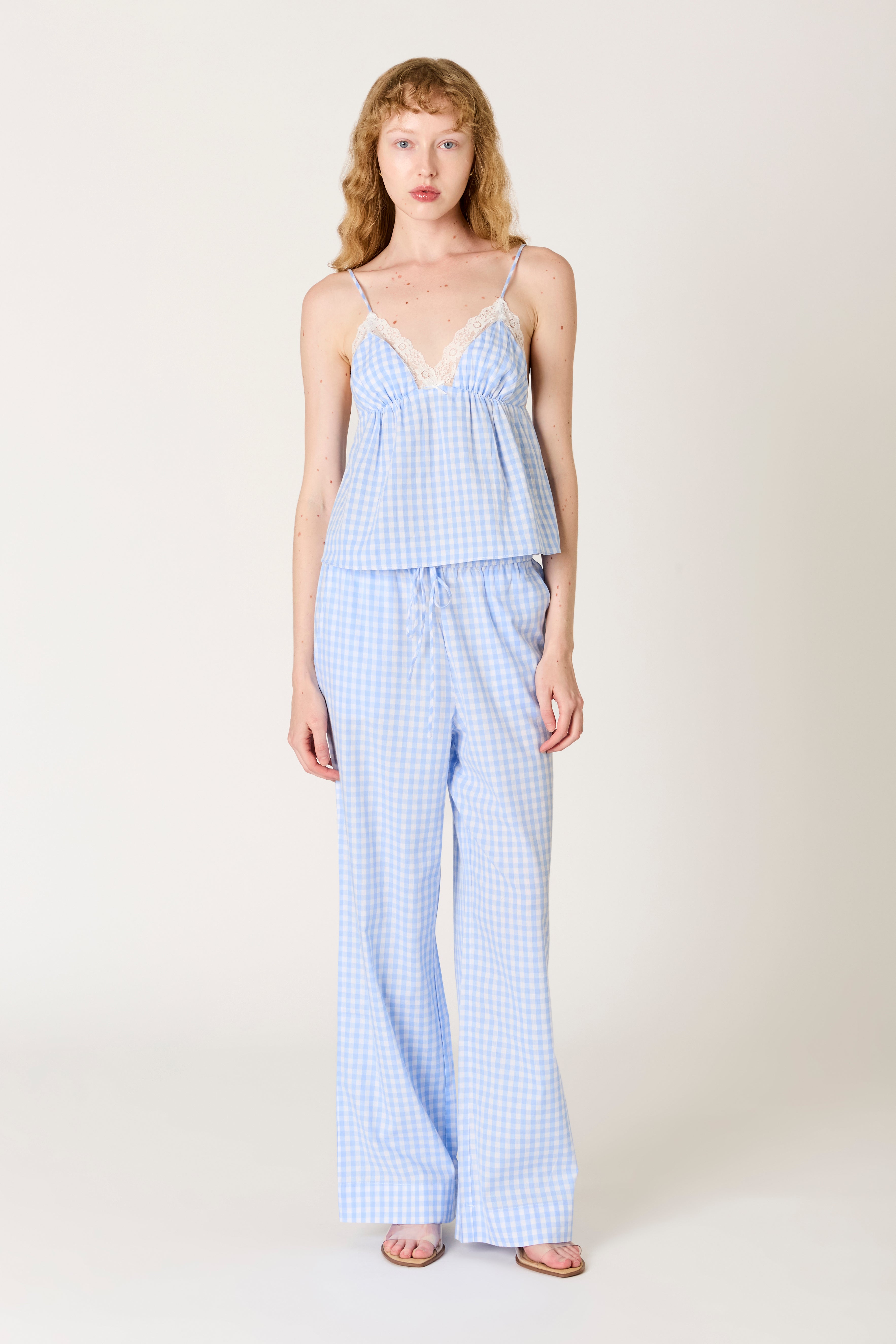 Khonny Pant in chambray front view