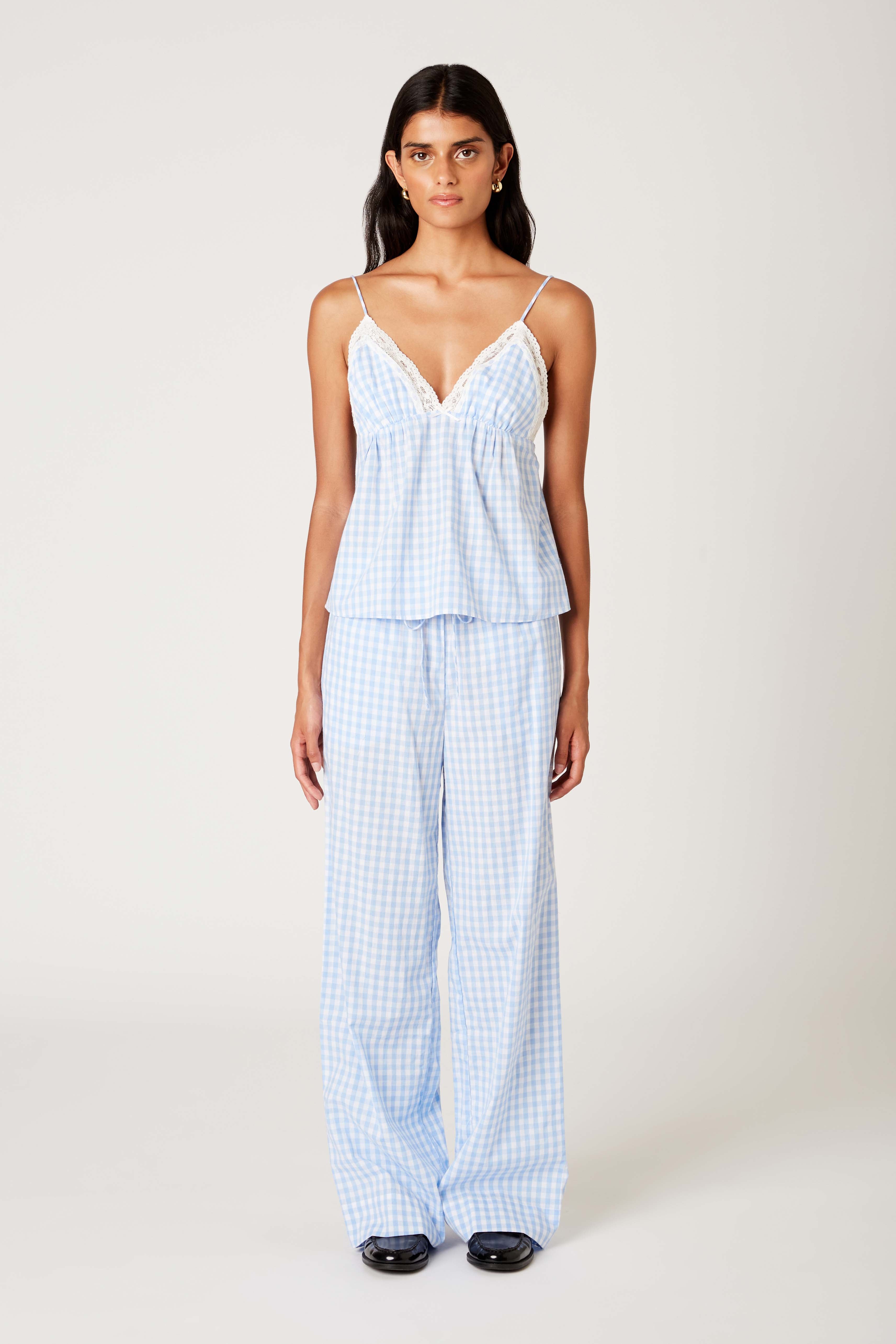 Khonny Pant in chambray front view