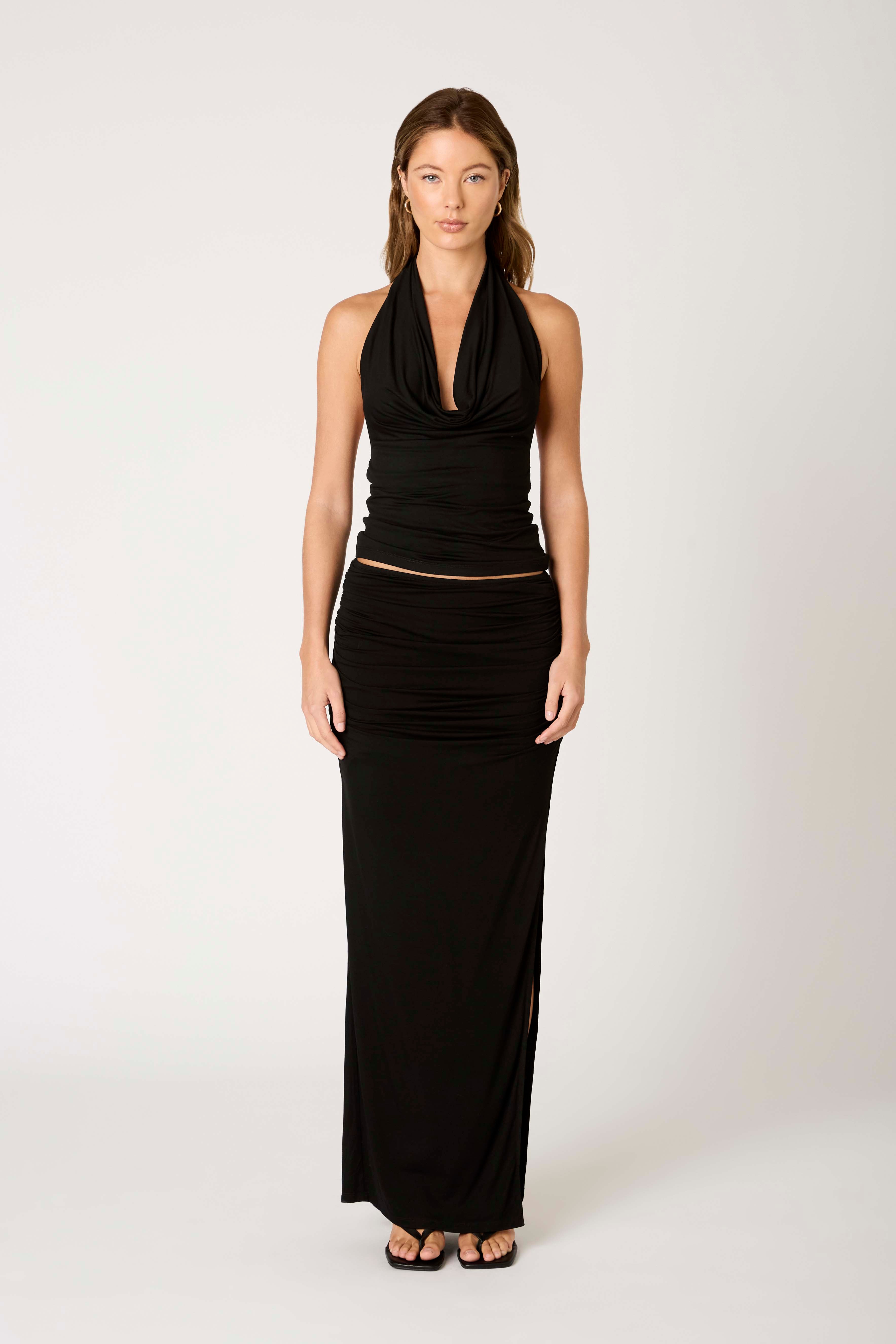 Selena Skirt in black front view