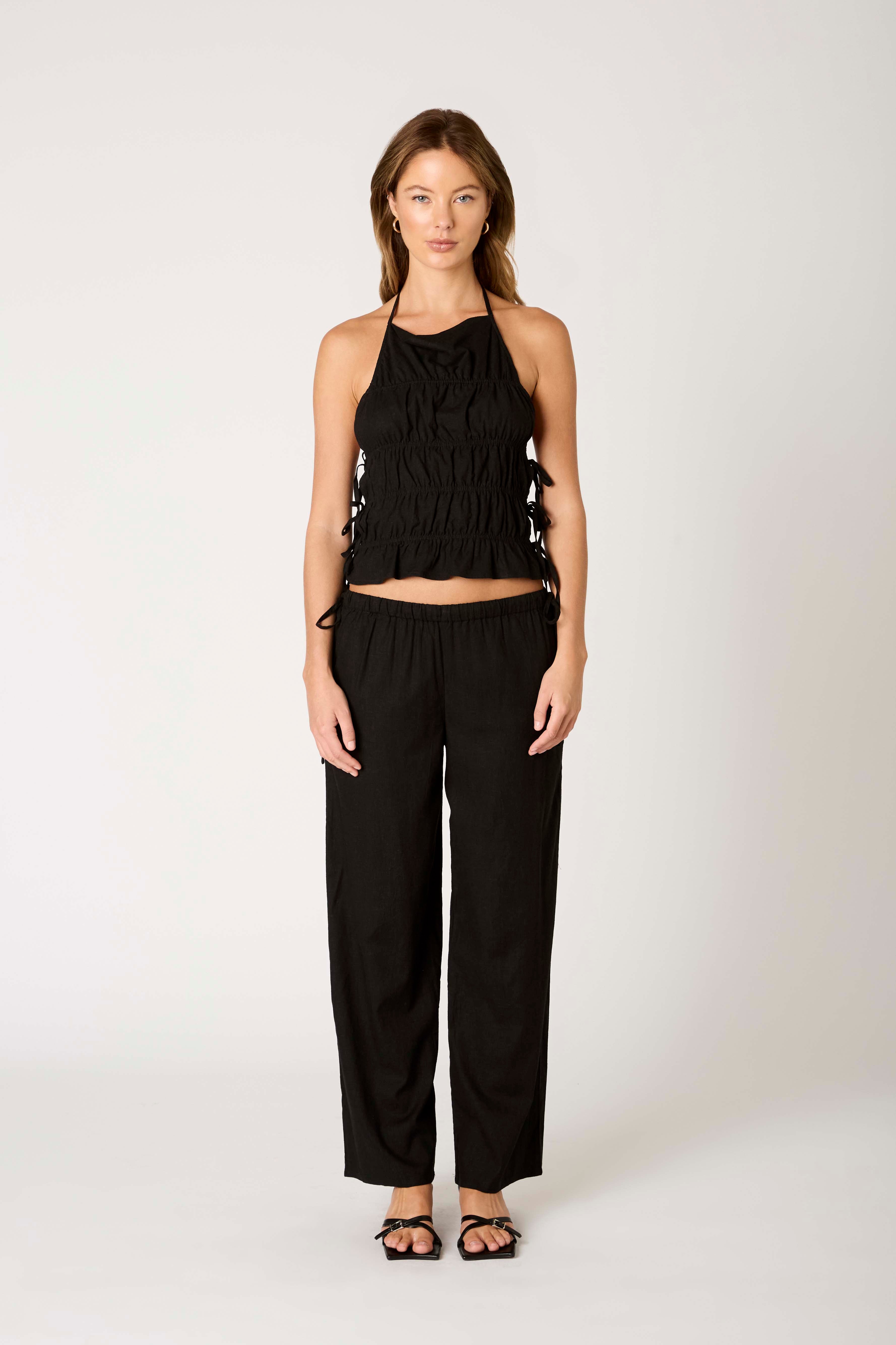 Alejo Pant in black front view