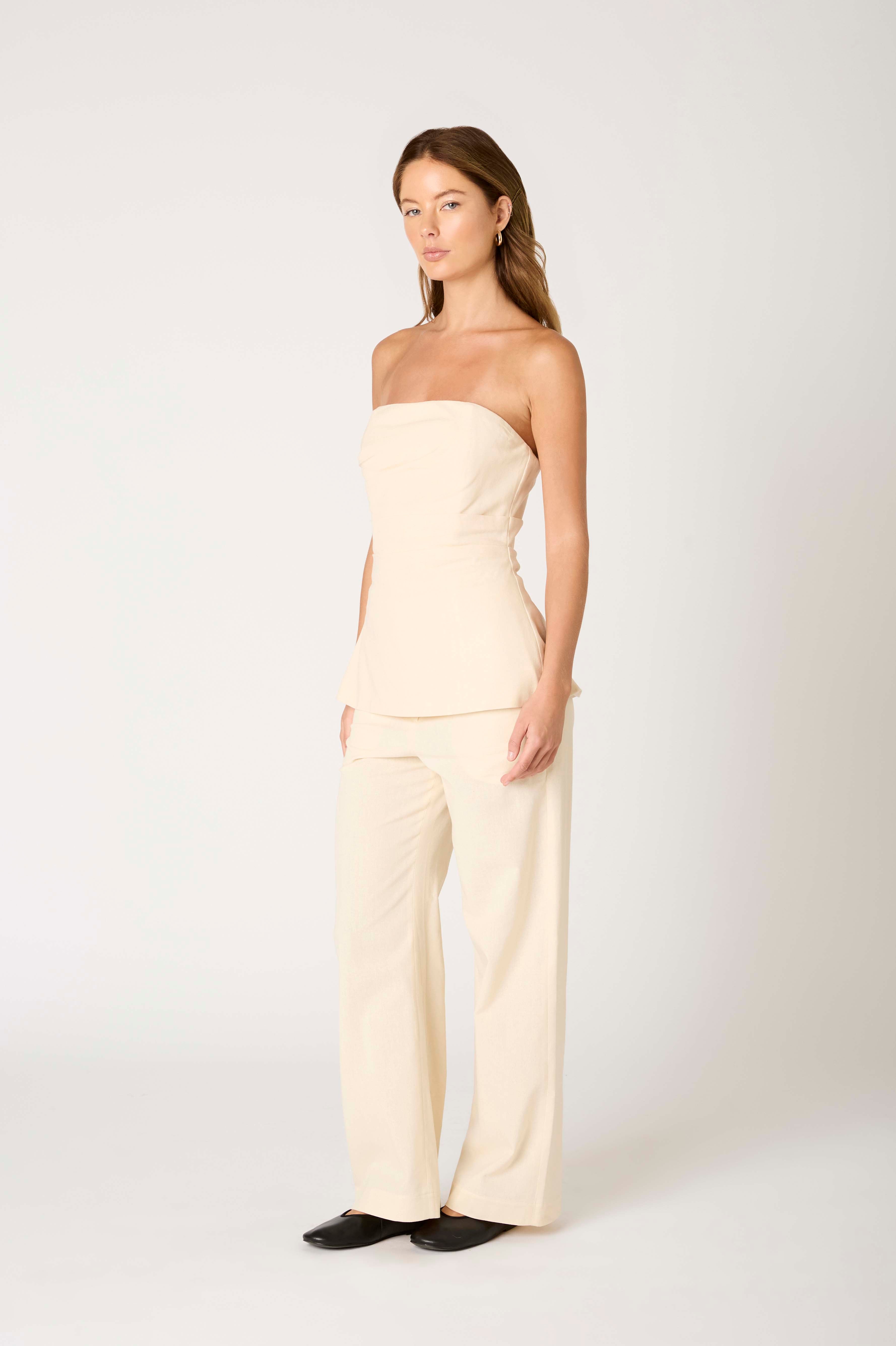Parker Trouser in ecru side view