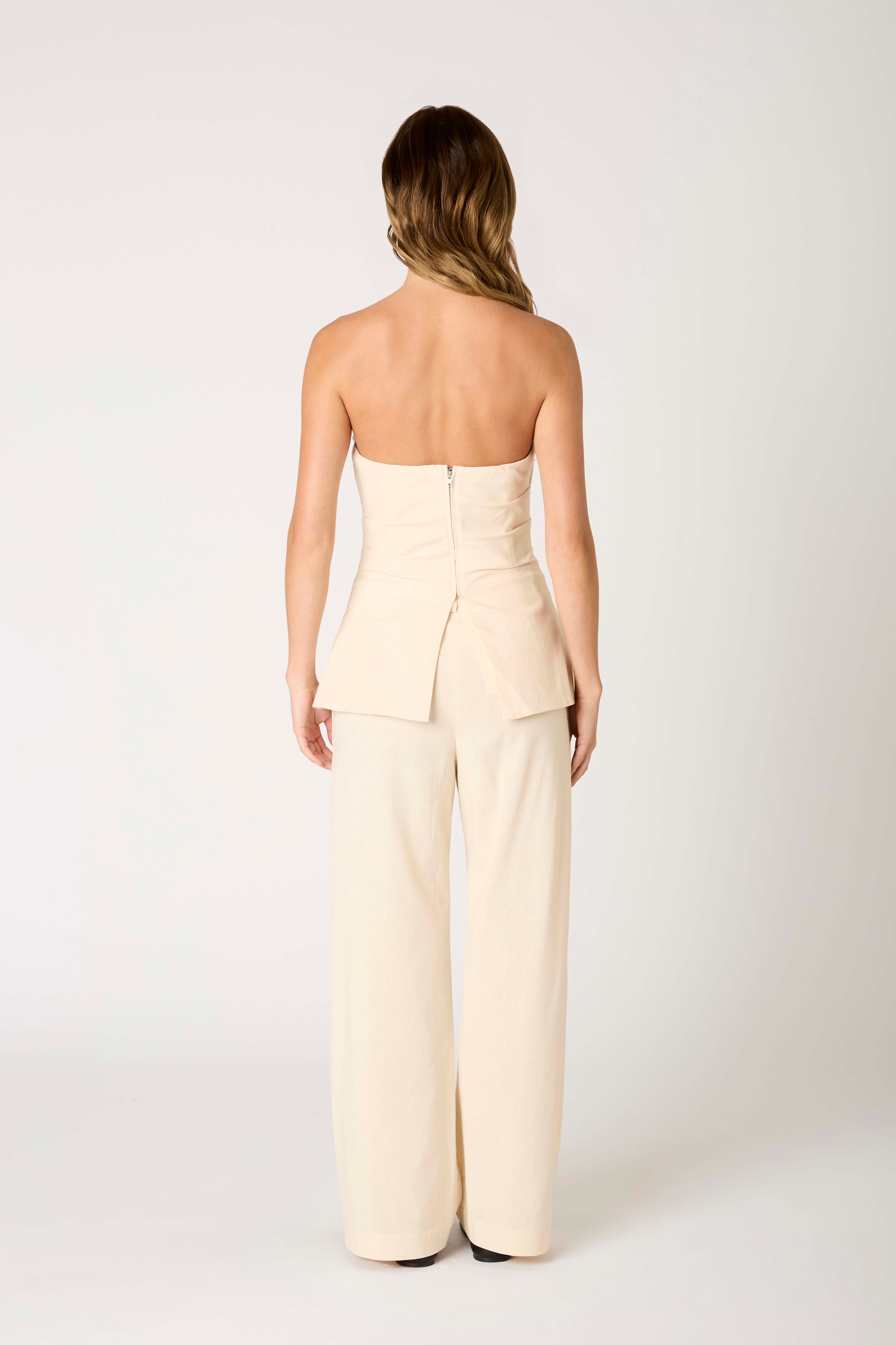 Parker Trouser in ecru back view