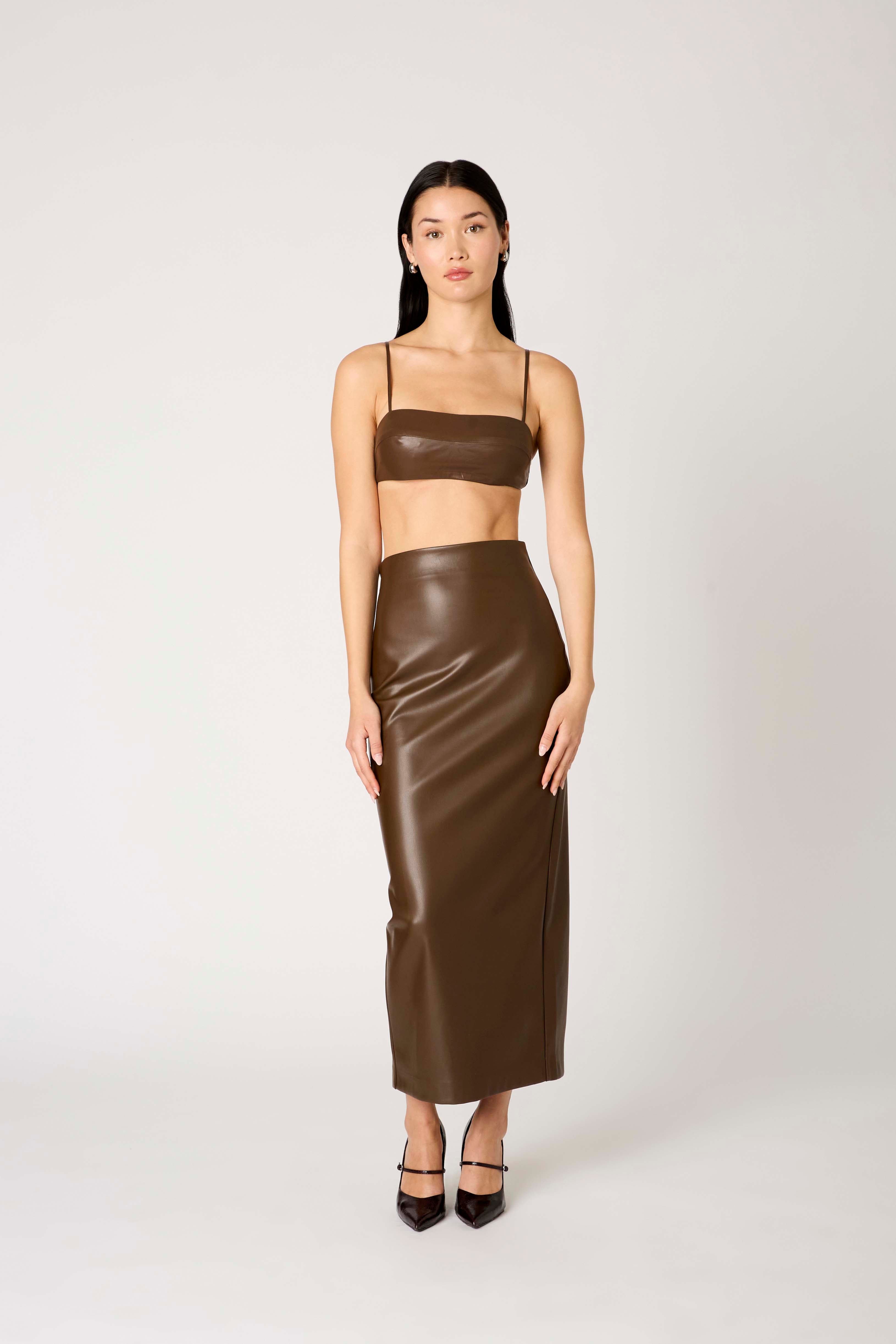 Elodie Skirt in brown front view
