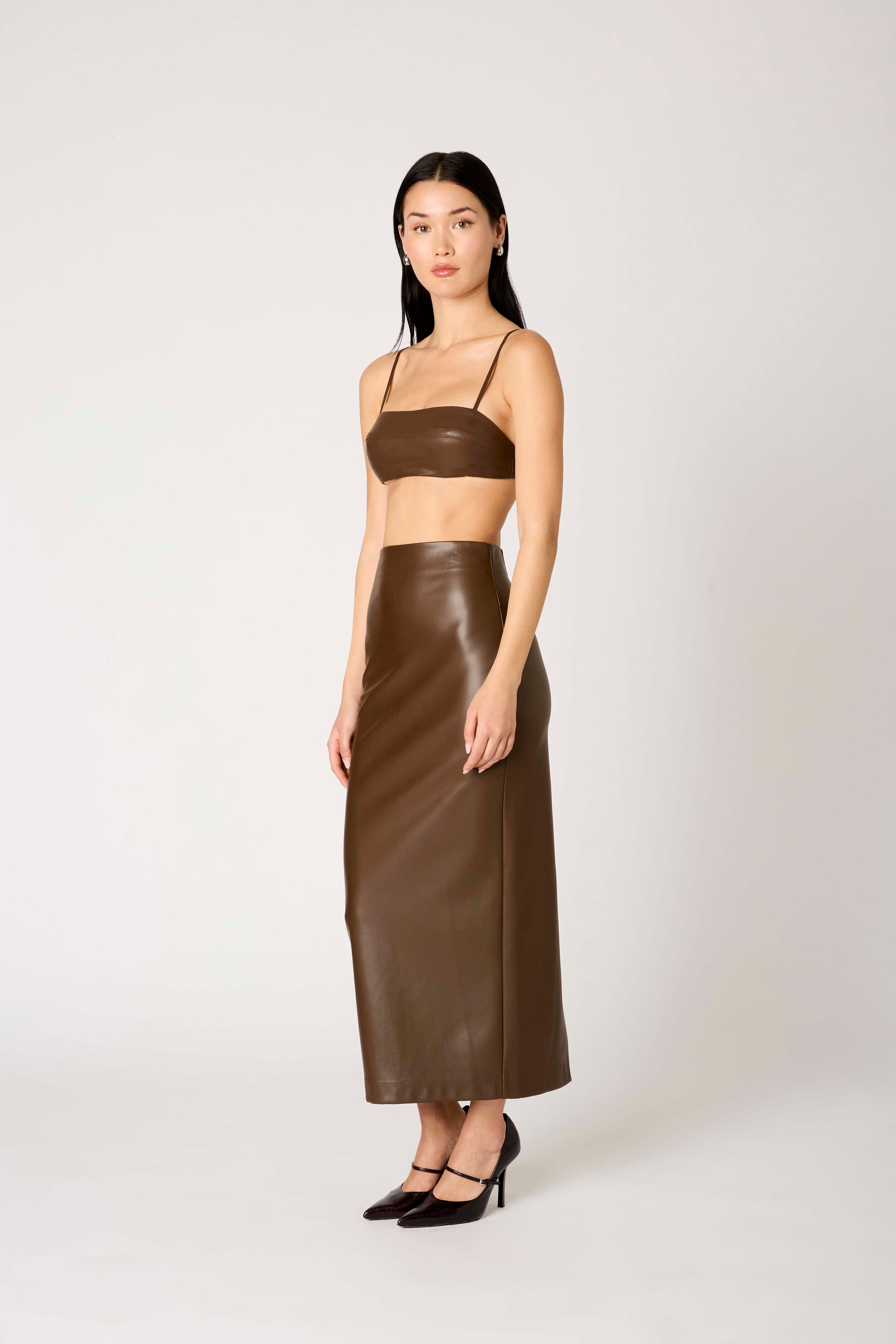 Elodie Skirt in brown side view