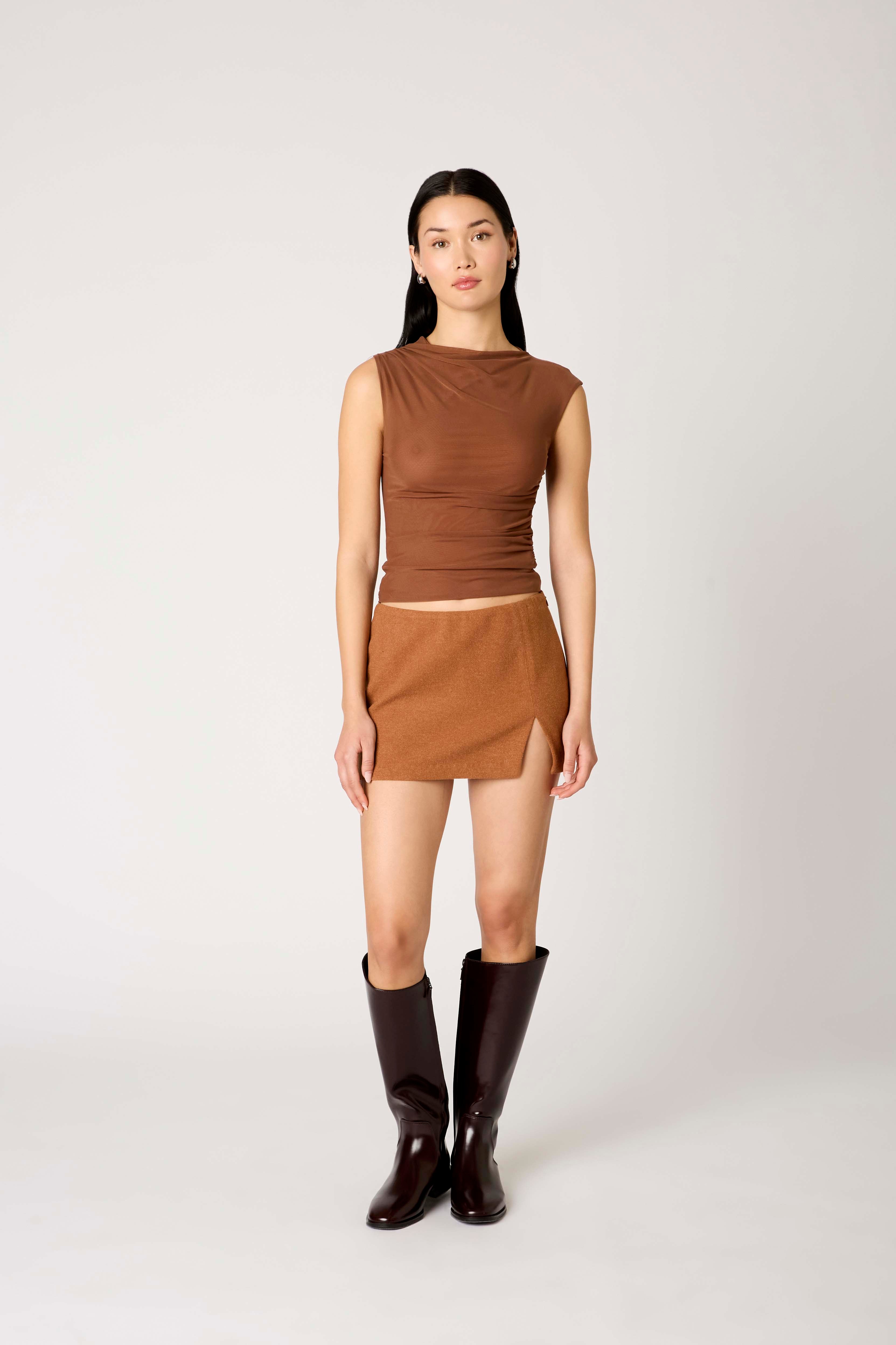 Zella Skort in camel front view