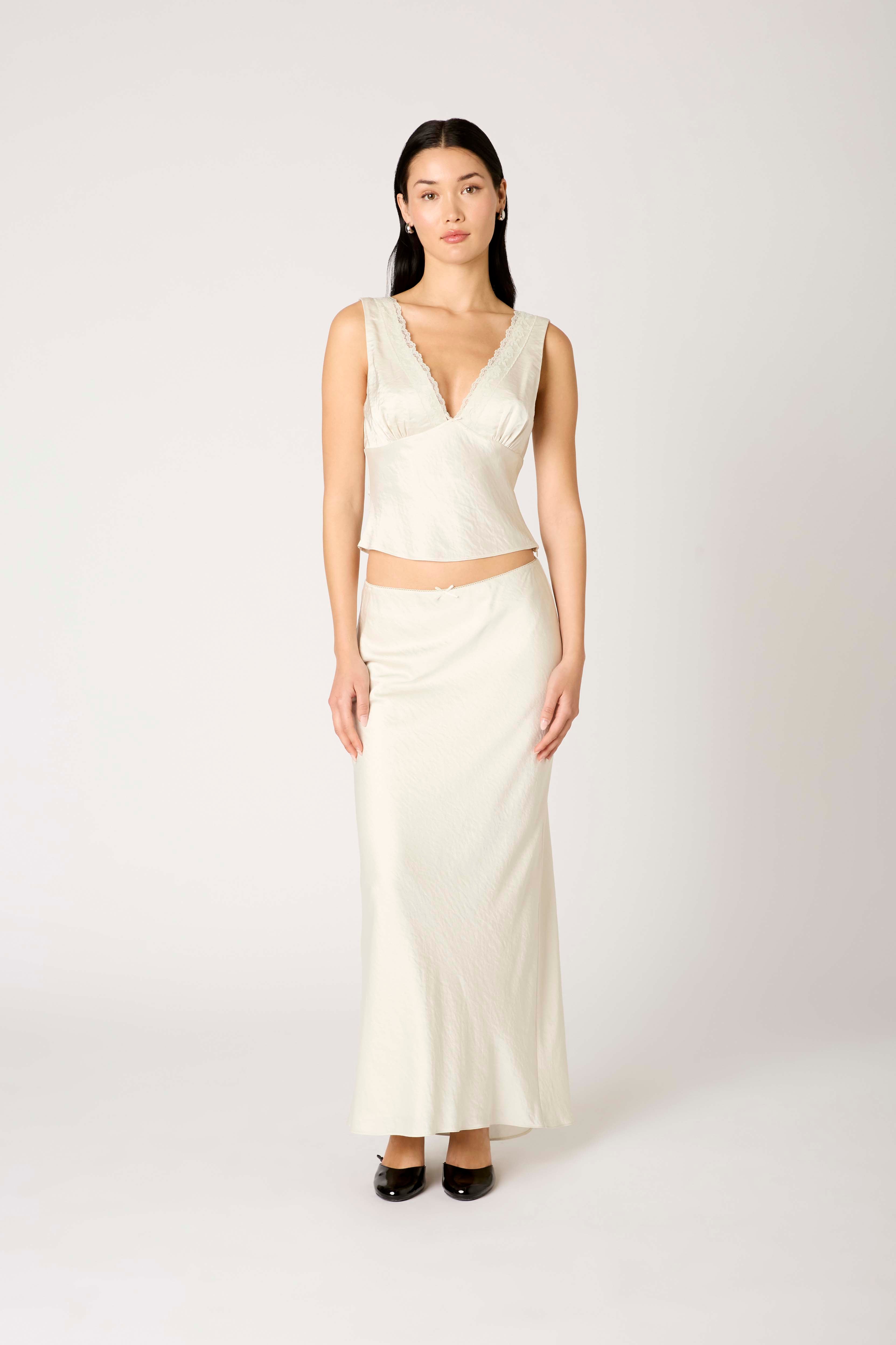 Ravello Skirt in pearl front view