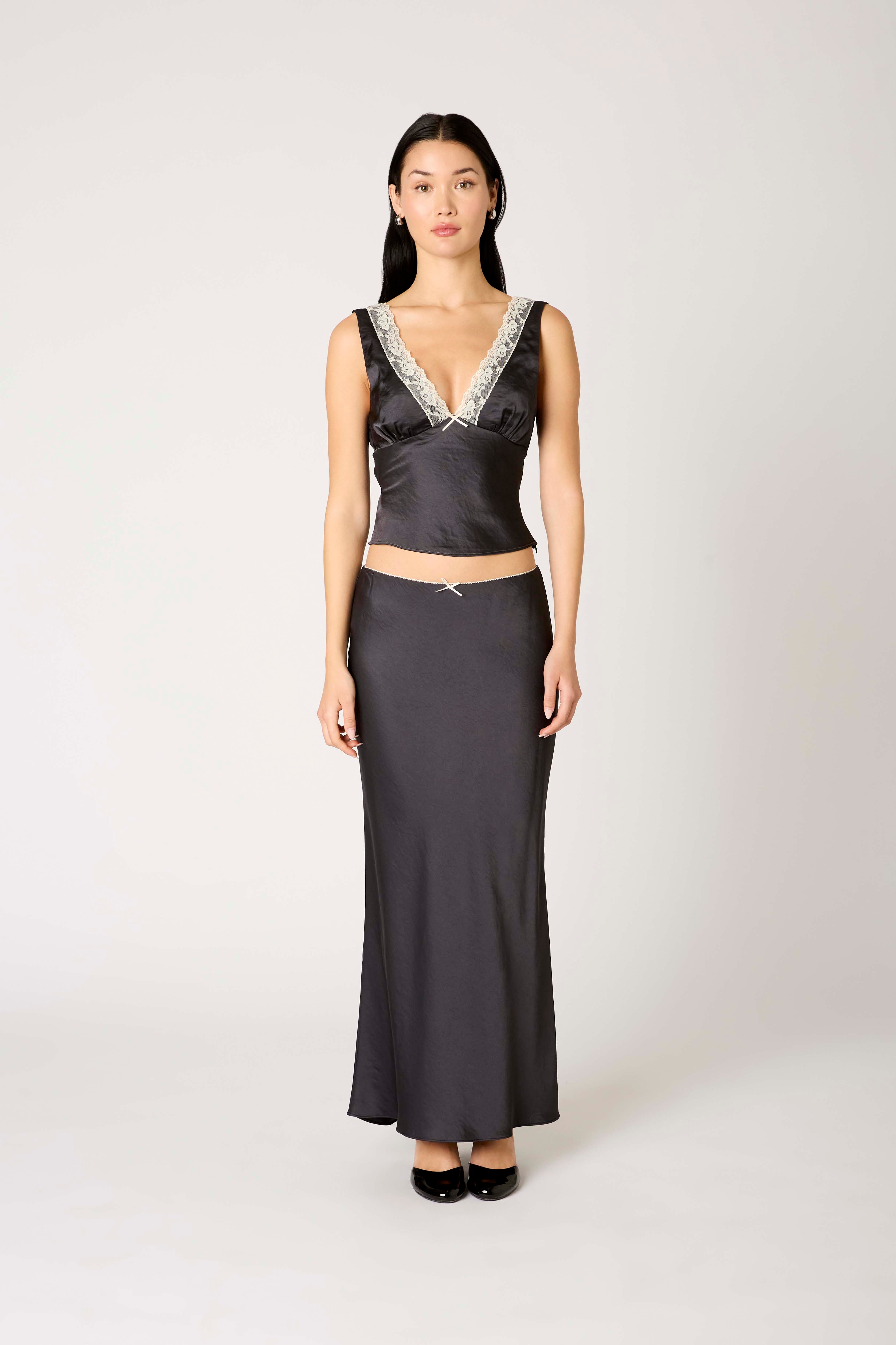 Ravello Skirt in soot front view