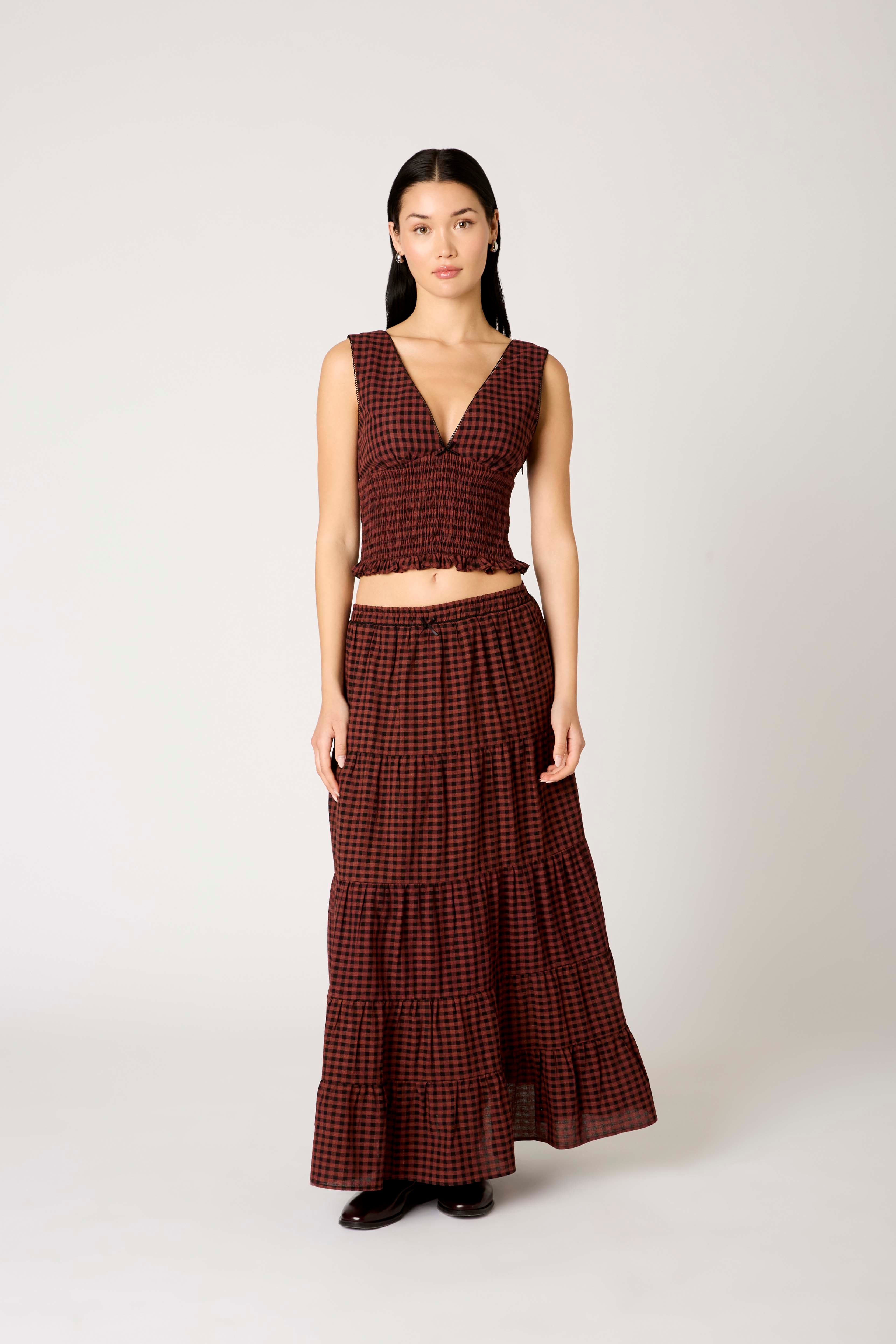 Paloma Skirt in rust front view